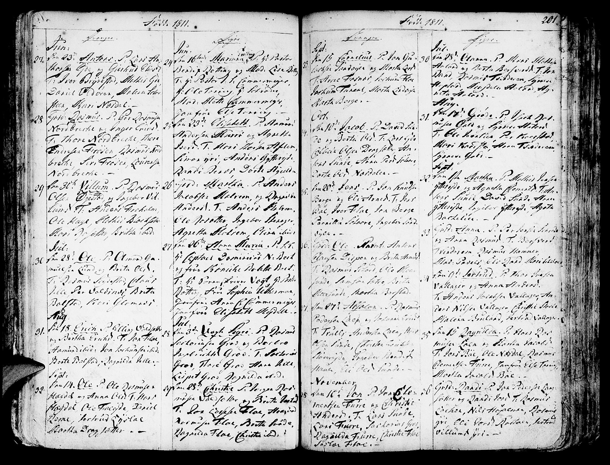 Innvik sokneprestembete, SAB/A-80501: Parish register (official) no. A 1, 1750-1816, p. 201