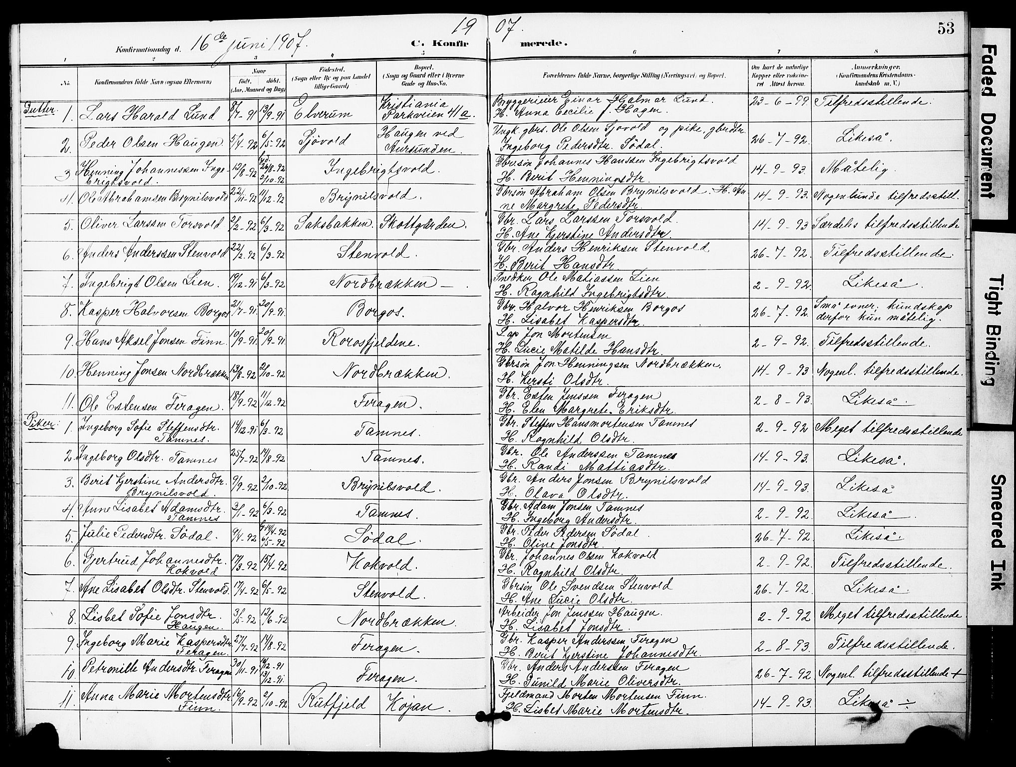 Ministerialprotokoller, klokkerbøker og fødselsregistre - Sør-Trøndelag, SAT/A-1456/683/L0950: Parish register (copy) no. 683C02, 1897-1918, p. 53