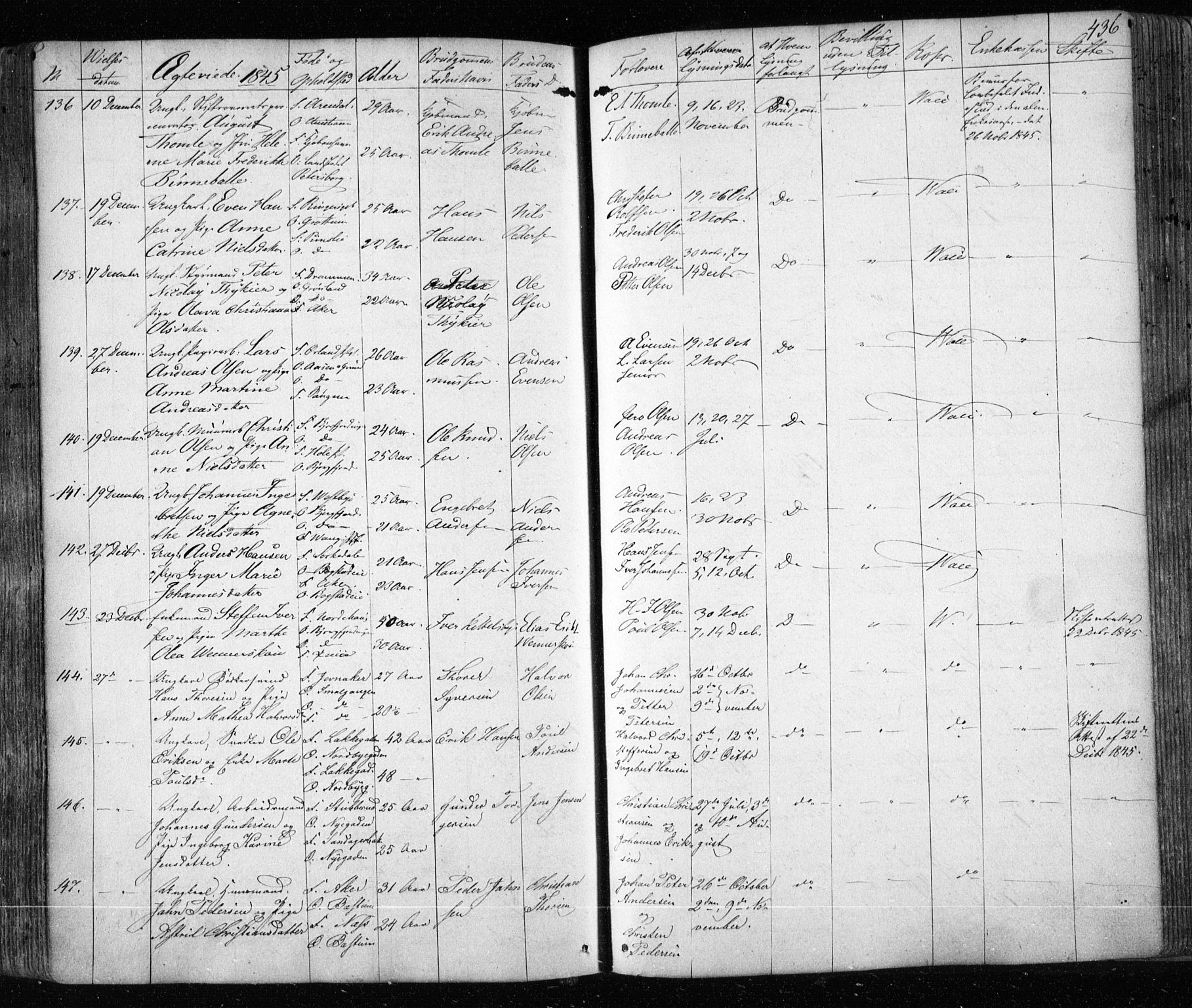 Aker prestekontor kirkebøker, SAO/A-10861/F/L0019: Parish register (official) no. 19, 1842-1852, p. 436