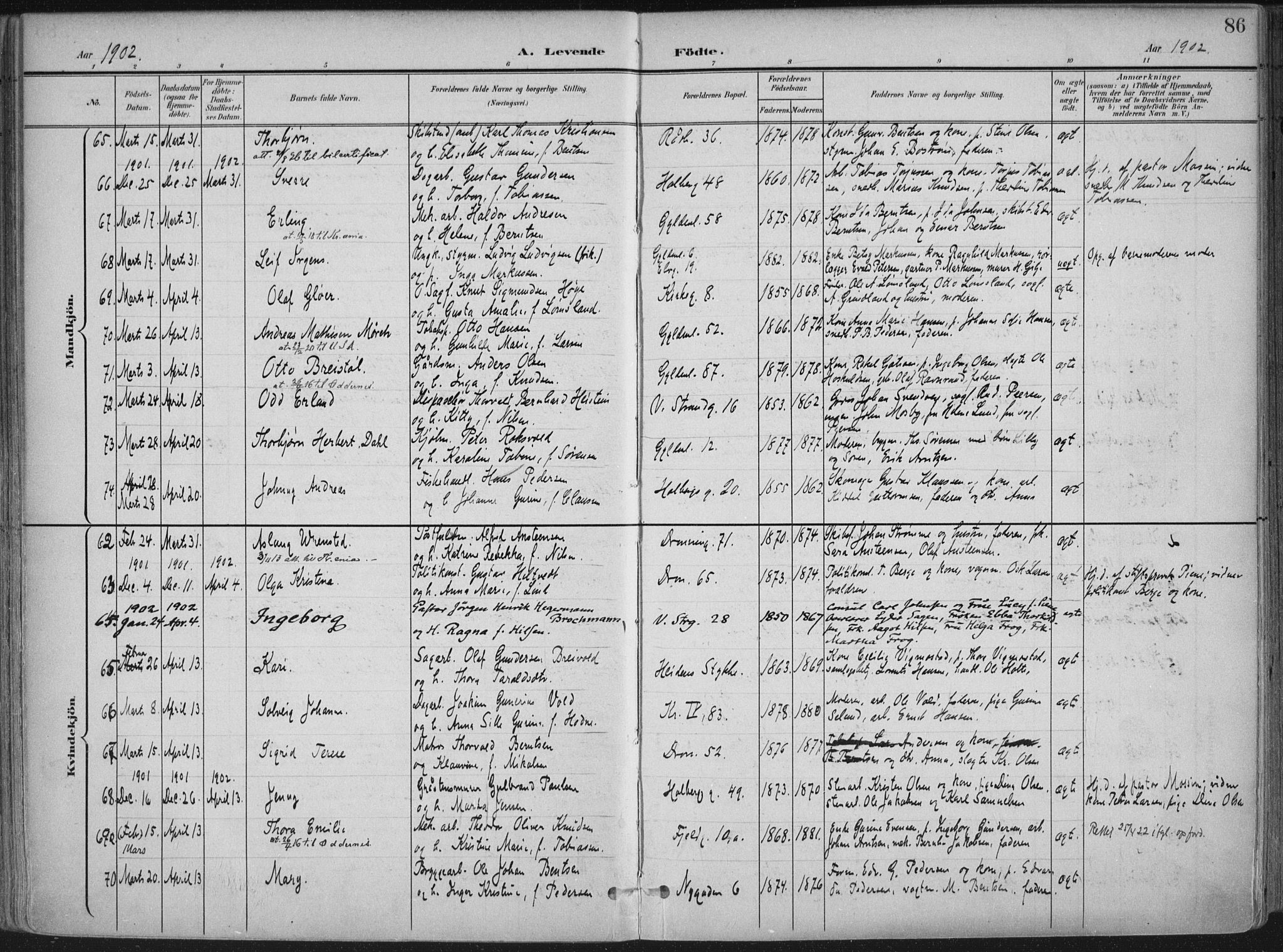 Kristiansand domprosti, AV/SAK-1112-0006/F/Fa/L0021: Parish register (official) no. A 20, 1898-1908, p. 86