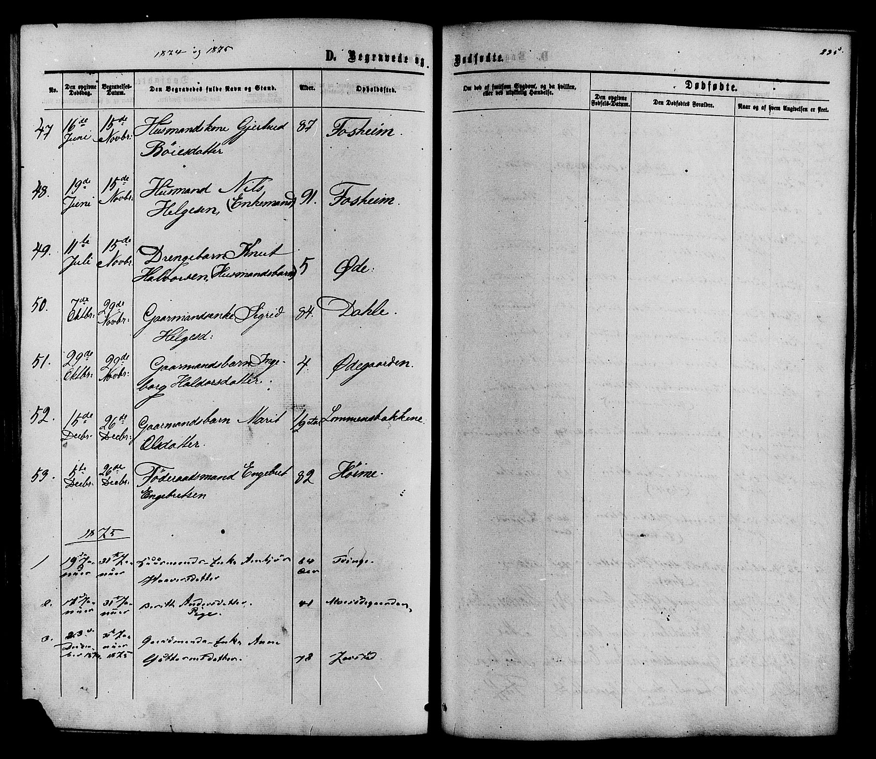 Vestre Slidre prestekontor, SAH/PREST-136/H/Ha/Haa/L0003: Parish register (official) no. 3, 1865-1880, p. 235