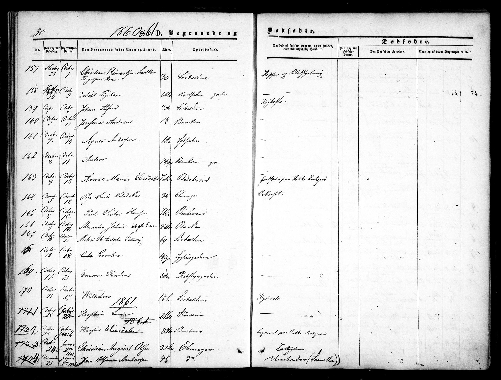 Halden prestekontor Kirkebøker, AV/SAO-A-10909/F/Fa/L0008: Parish register (official) no. I 8, 1857-1865, p. 30