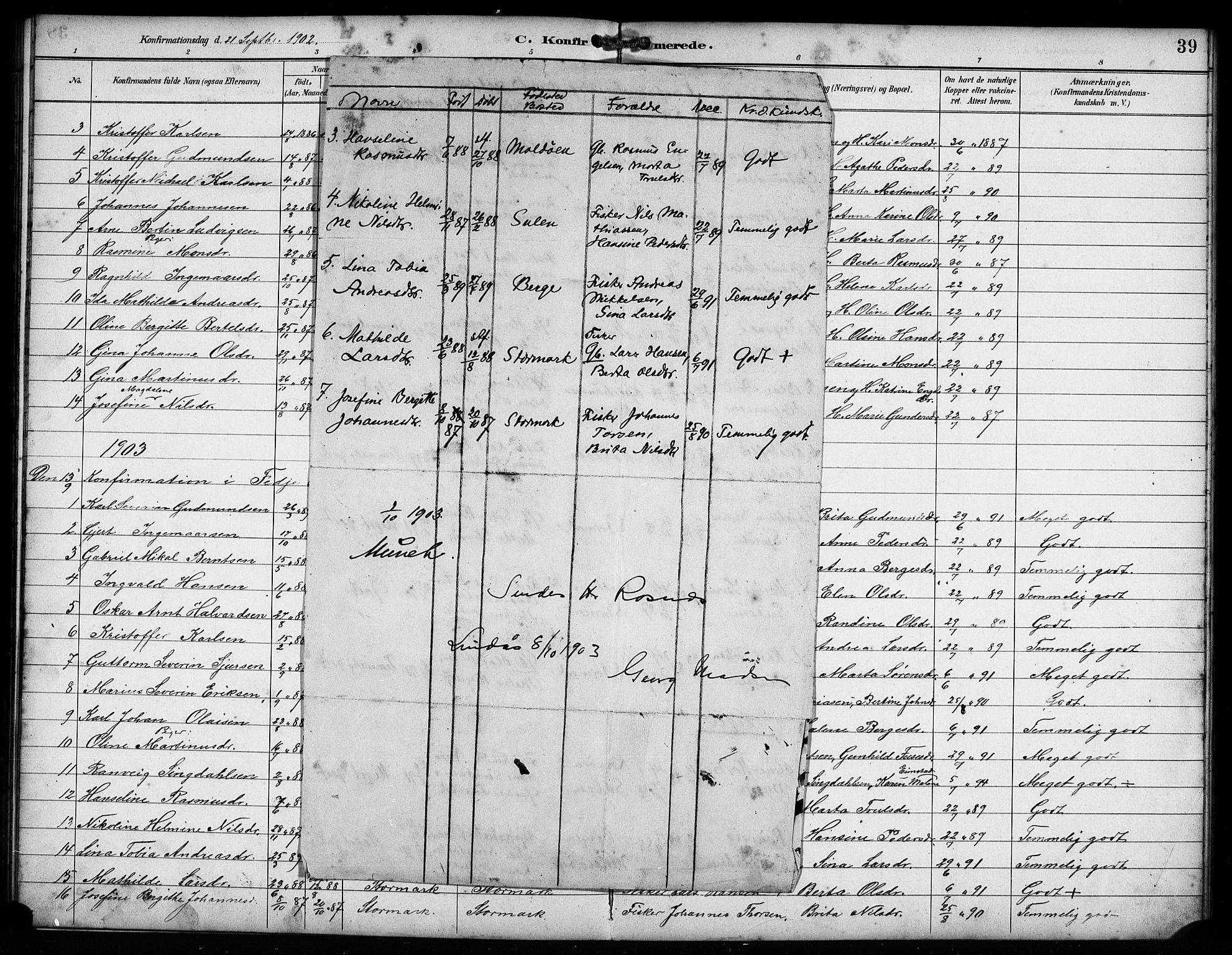 Lindås Sokneprestembete, AV/SAB-A-76701/H/Hab/Habd/L0002: Parish register (copy) no. D 2, 1898-1910, p. 39