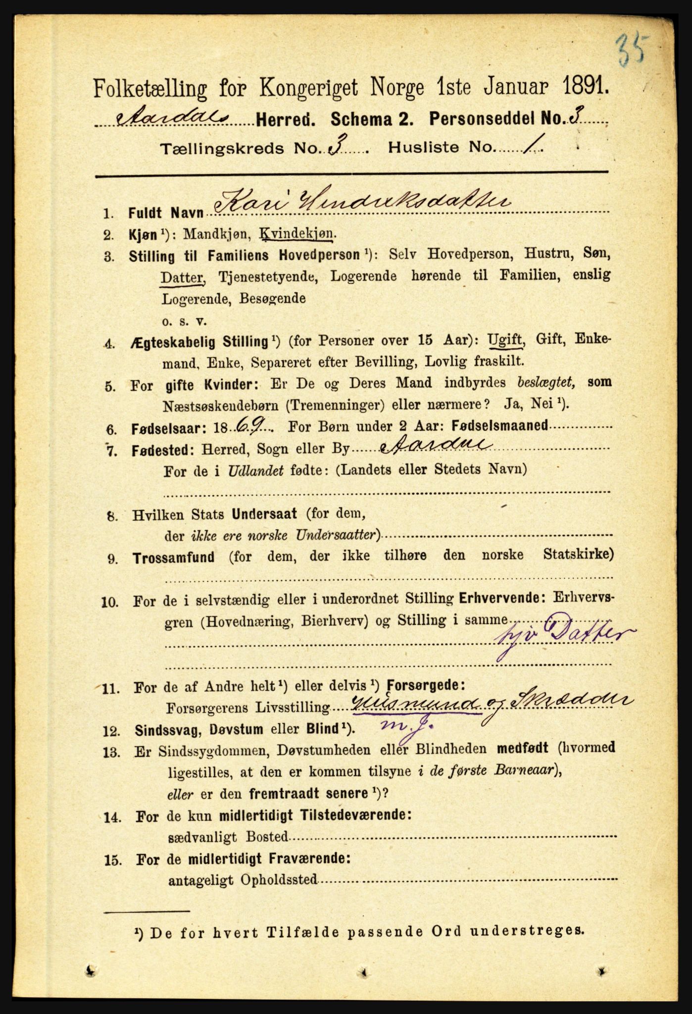 RA, 1891 census for 1424 Årdal, 1891, p. 402