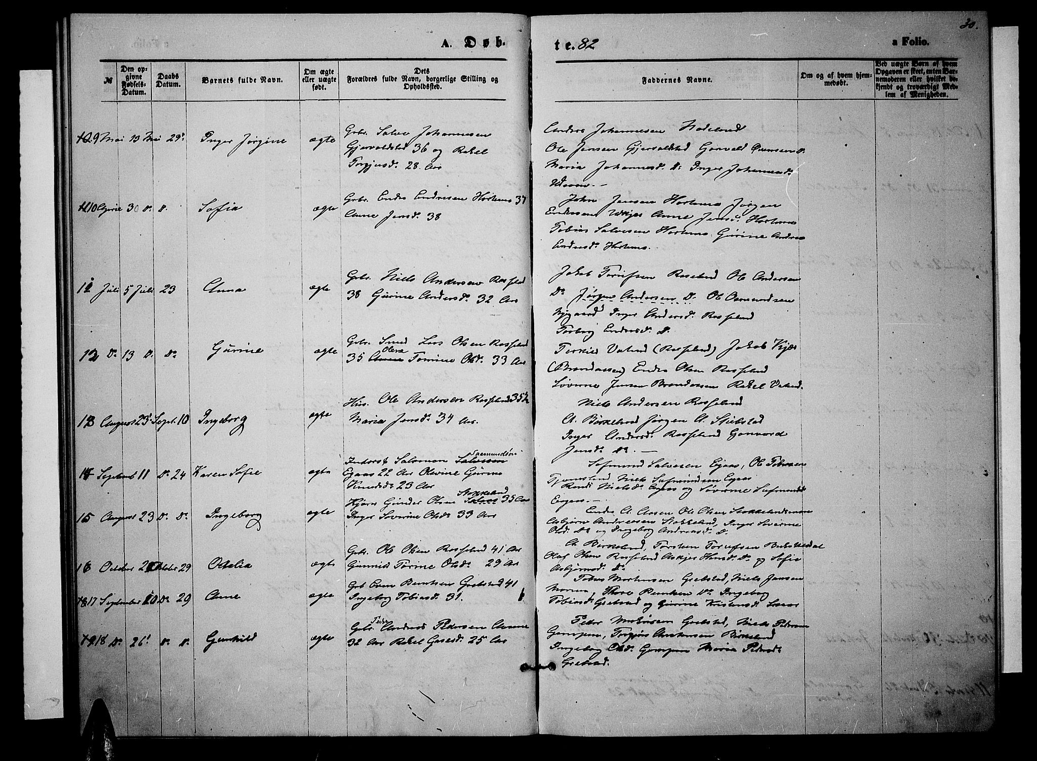 Søgne sokneprestkontor, SAK/1111-0037/F/Fb/Fba/L0003: Parish register (copy) no. B 3, 1874-1887, p. 30