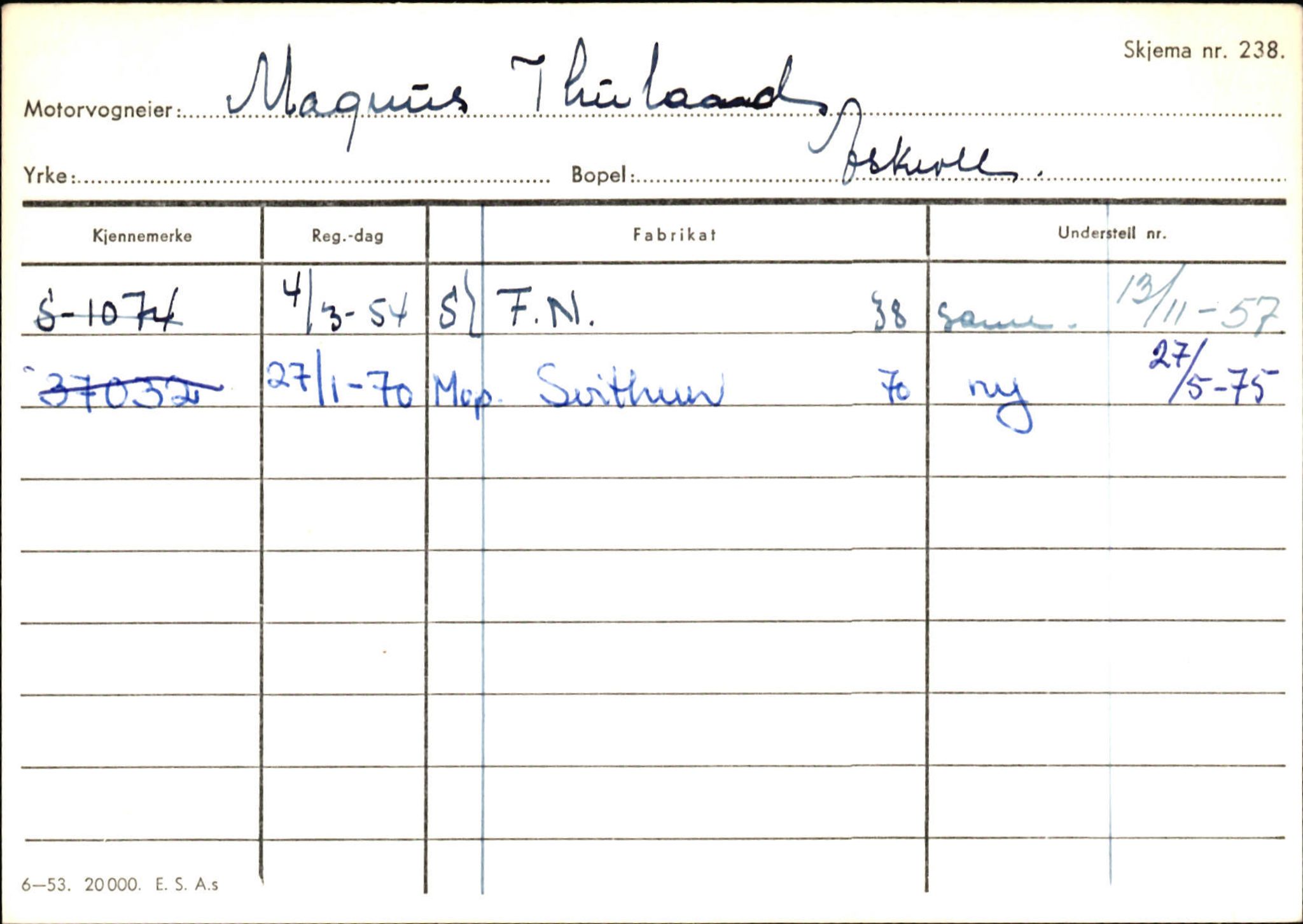 Statens vegvesen, Sogn og Fjordane vegkontor, AV/SAB-A-5301/4/F/L0132: Eigarregister Askvoll A-Å. Balestrand A-Å, 1945-1975, p. 1348