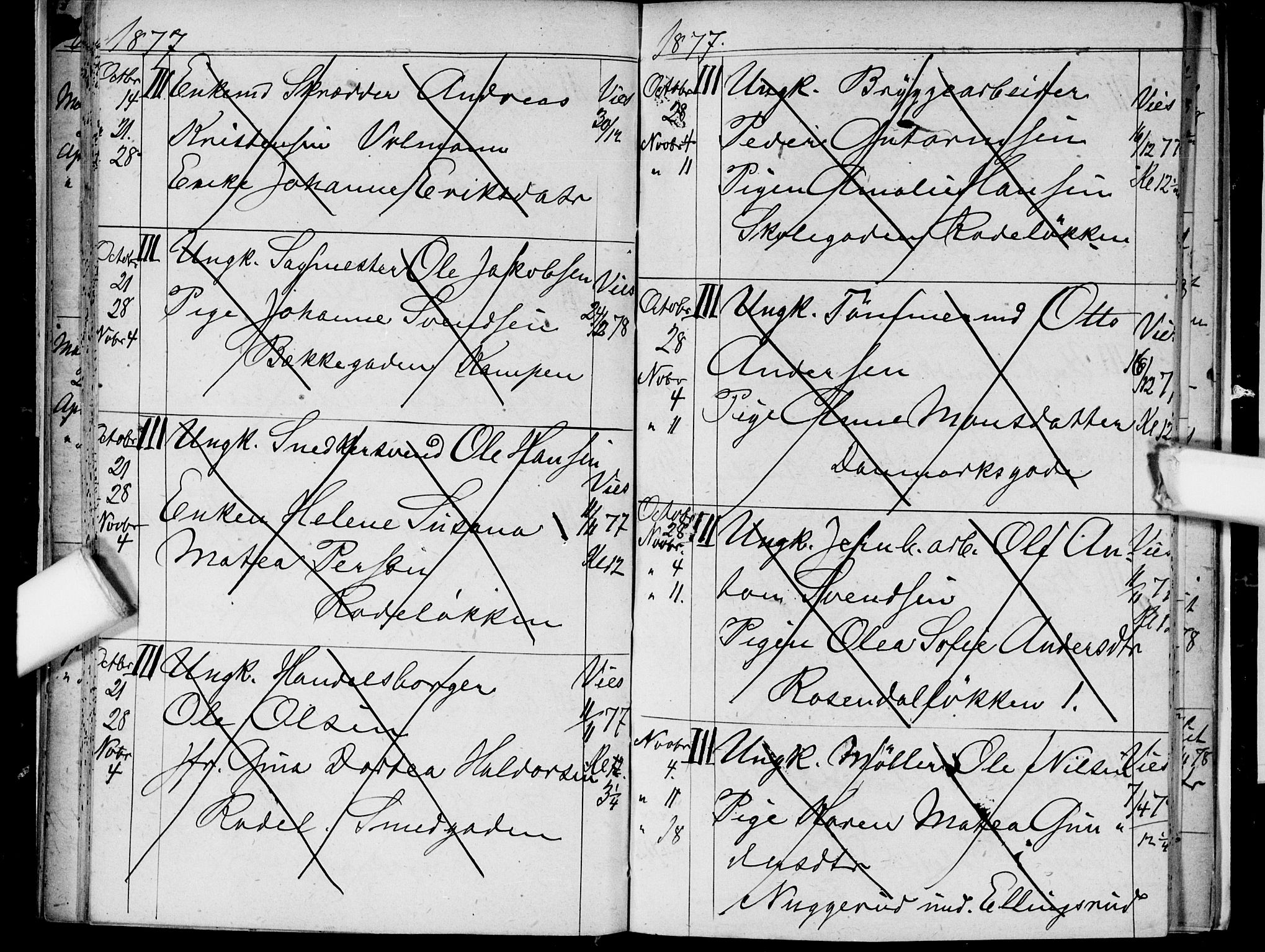 Østre Aker prestekontor Kirkebøker, AV/SAO-A-10840/H/Ha/L0003: Banns register no. I 3, 1873-1878