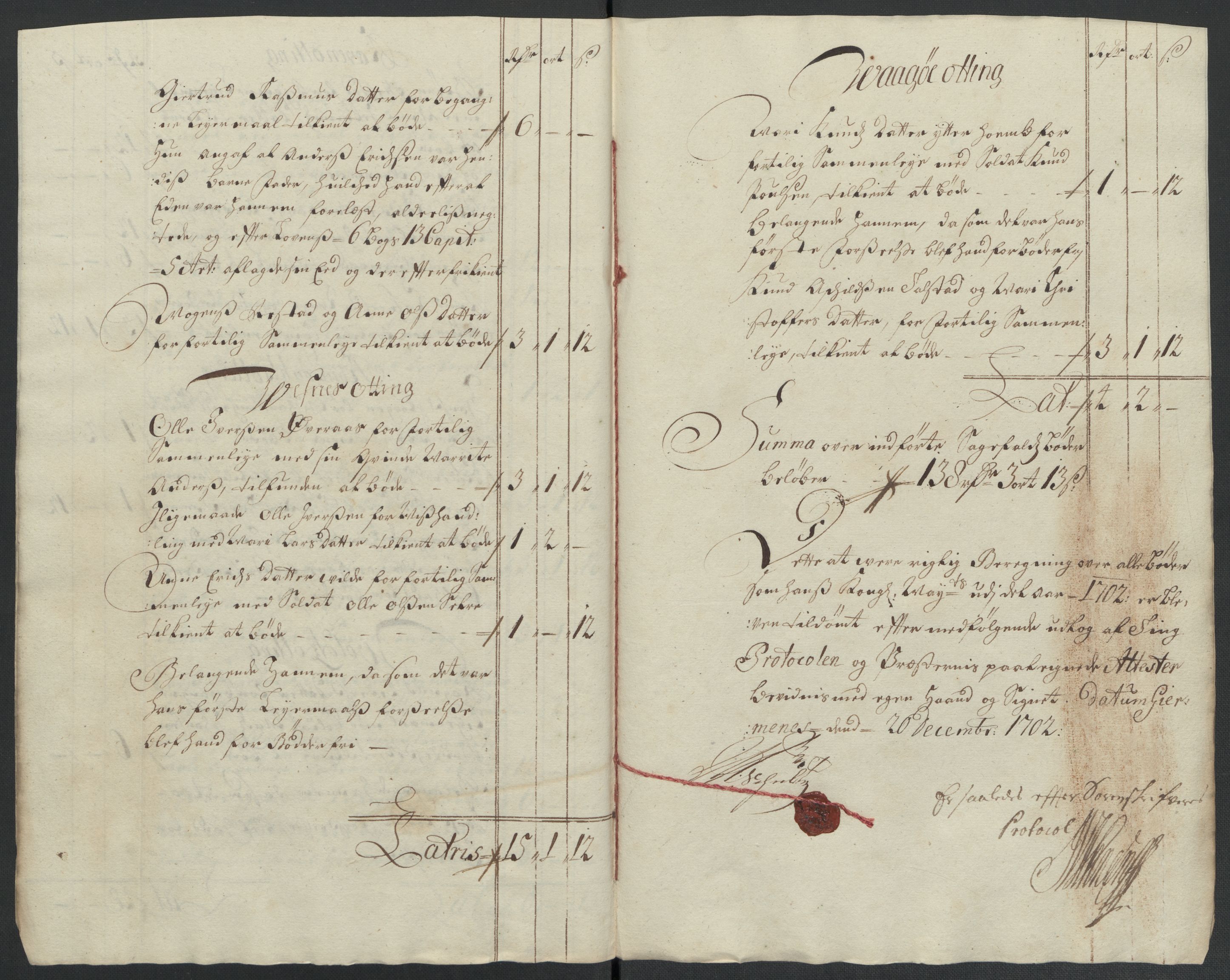 Rentekammeret inntil 1814, Reviderte regnskaper, Fogderegnskap, RA/EA-4092/R55/L3655: Fogderegnskap Romsdal, 1701-1702, p. 254
