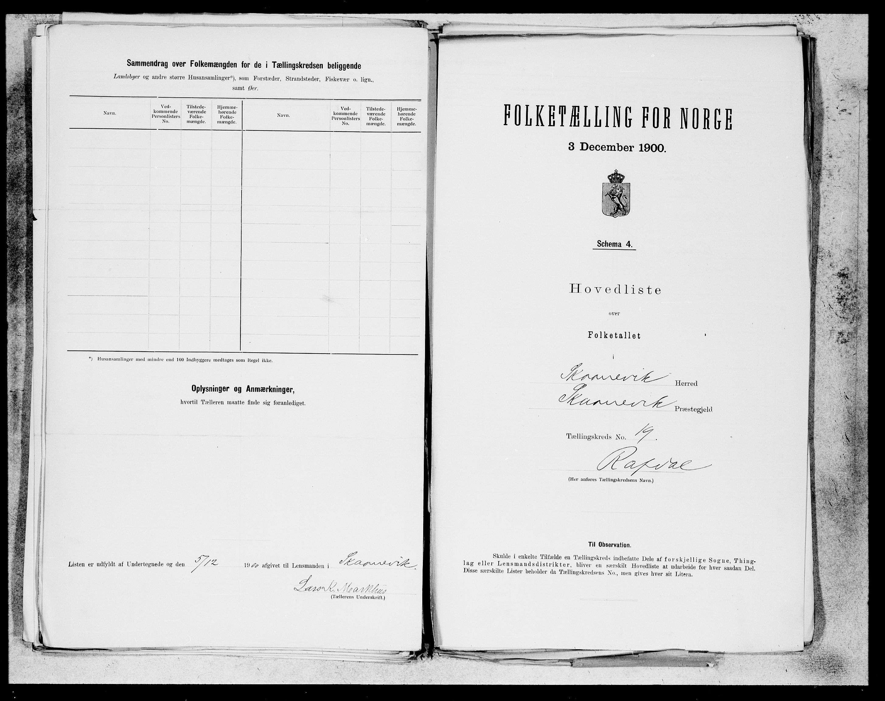 SAB, 1900 census for Skånevik, 1900, p. 37