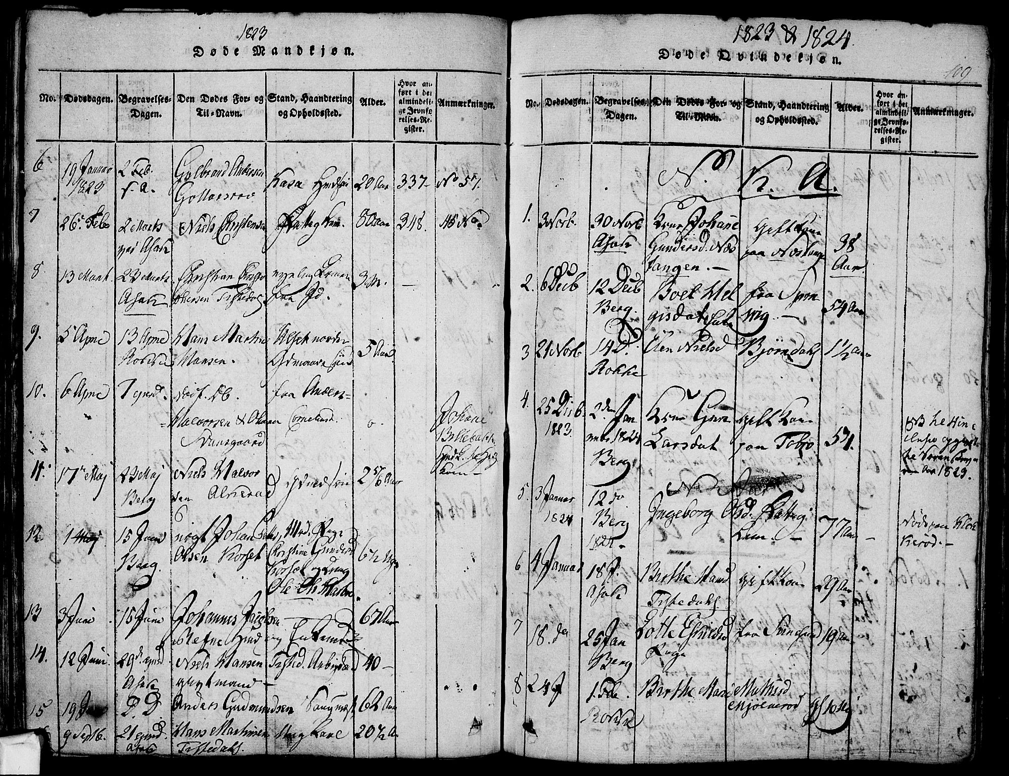 Berg prestekontor Kirkebøker, SAO/A-10902/F/Fa/L0002: Parish register (official) no. I 2, 1815-1831, p. 109