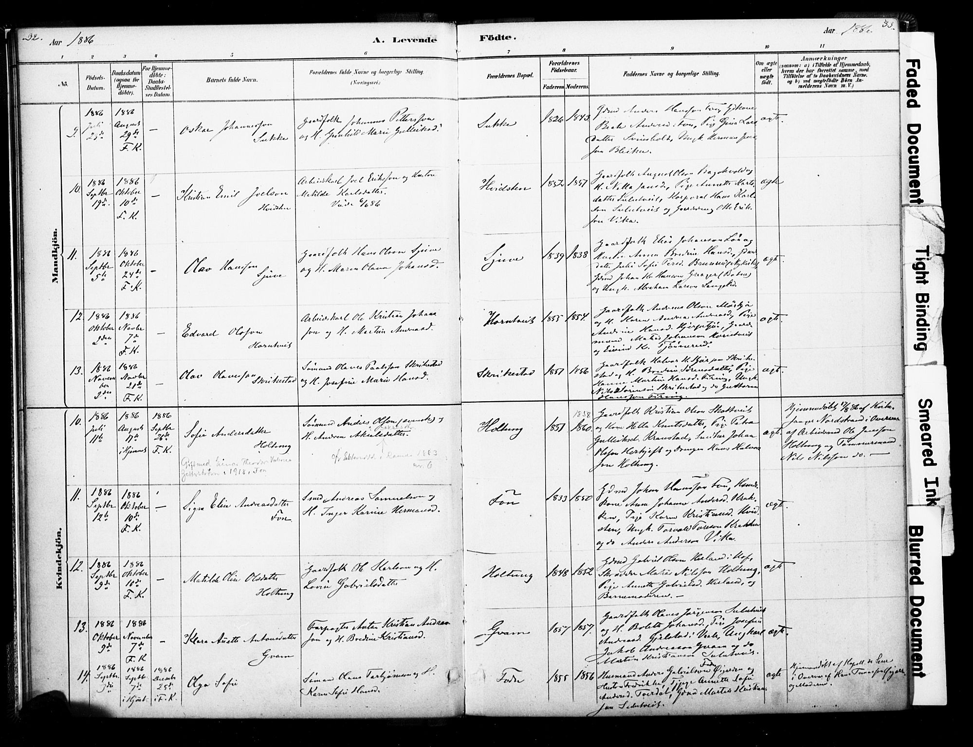Ramnes kirkebøker, SAKO/A-314/F/Fb/L0001: Parish register (official) no. II 1, 1878-1894, p. 32-33