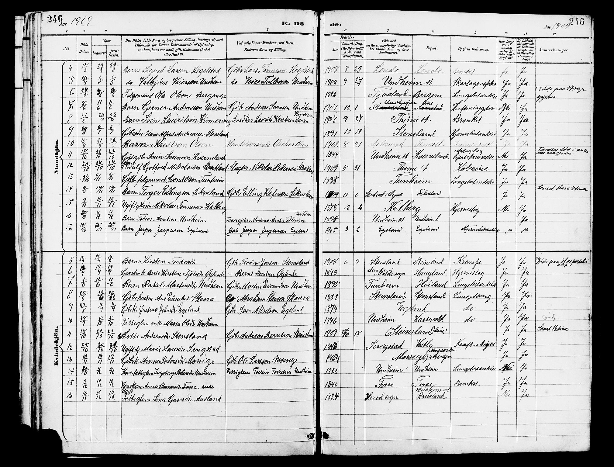 Lye sokneprestkontor, AV/SAST-A-101794/001/30BB/L0007: Parish register (copy) no. B 8, 1889-1909, p. 246