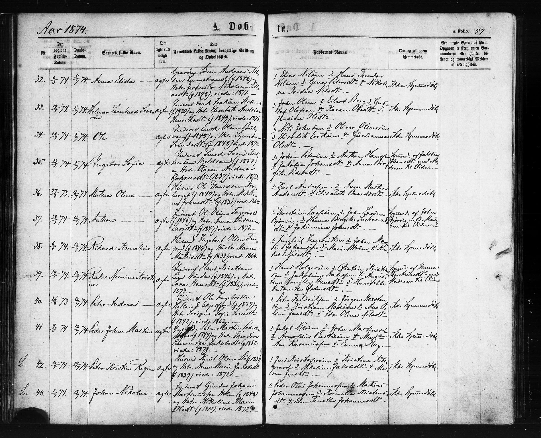 Ministerialprotokoller, klokkerbøker og fødselsregistre - Nordland, AV/SAT-A-1459/893/L1334: Parish register (official) no. 893A07, 1867-1877, p. 57