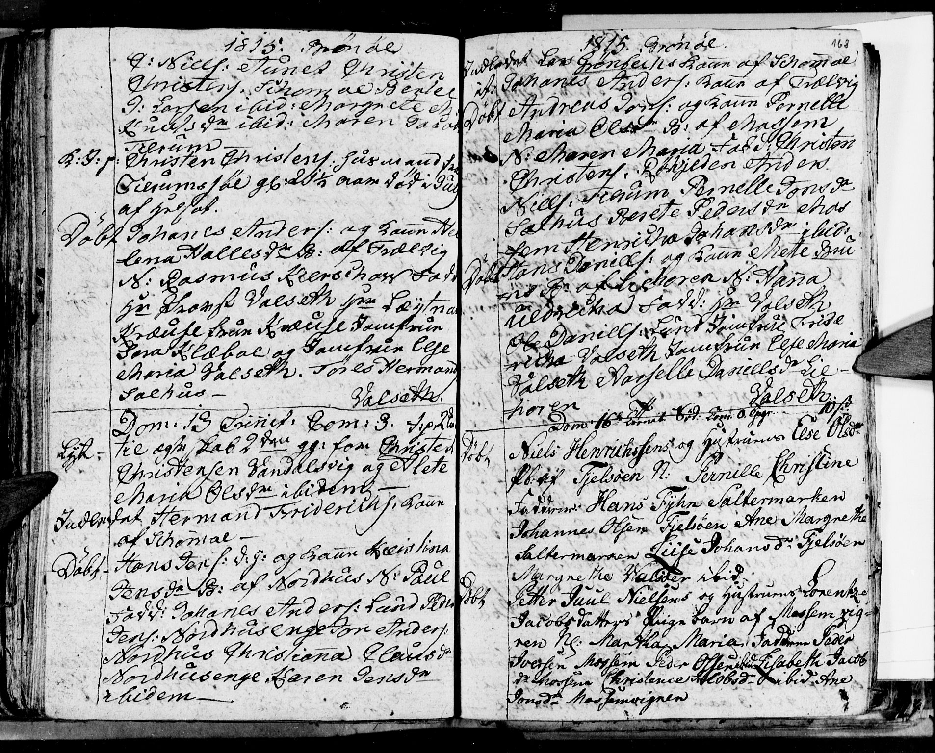 Ministerialprotokoller, klokkerbøker og fødselsregistre - Nordland, AV/SAT-A-1459/813/L0209: Parish register (copy) no. 813C01, 1803-1821, p. 168