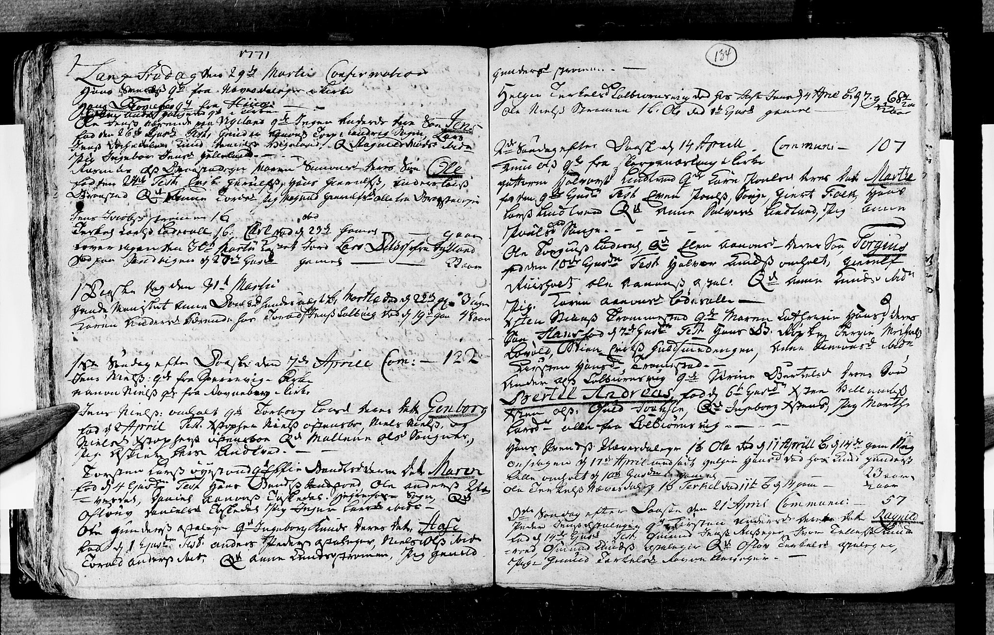 Øyestad sokneprestkontor, AV/SAK-1111-0049/F/Fa/L0006: Parish register (official) no. A 6, 1758-1776, p. 134