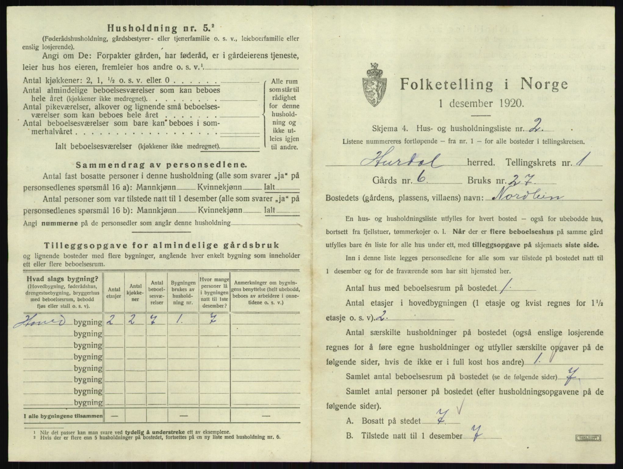 SAO, 1920 census for Hurdal, 1920, p. 30