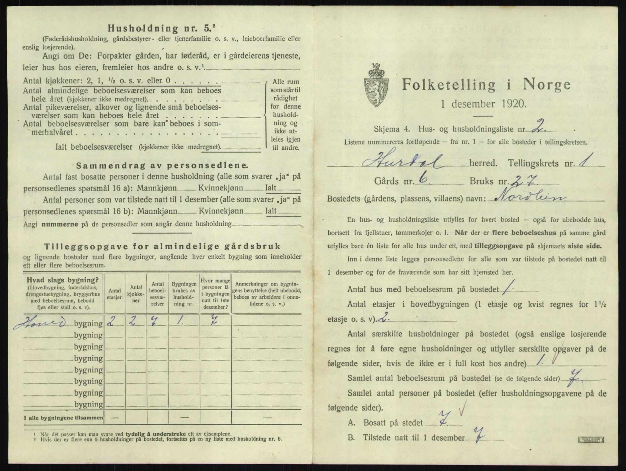 SAO, 1920 census for Hurdal, 1920, p. 30