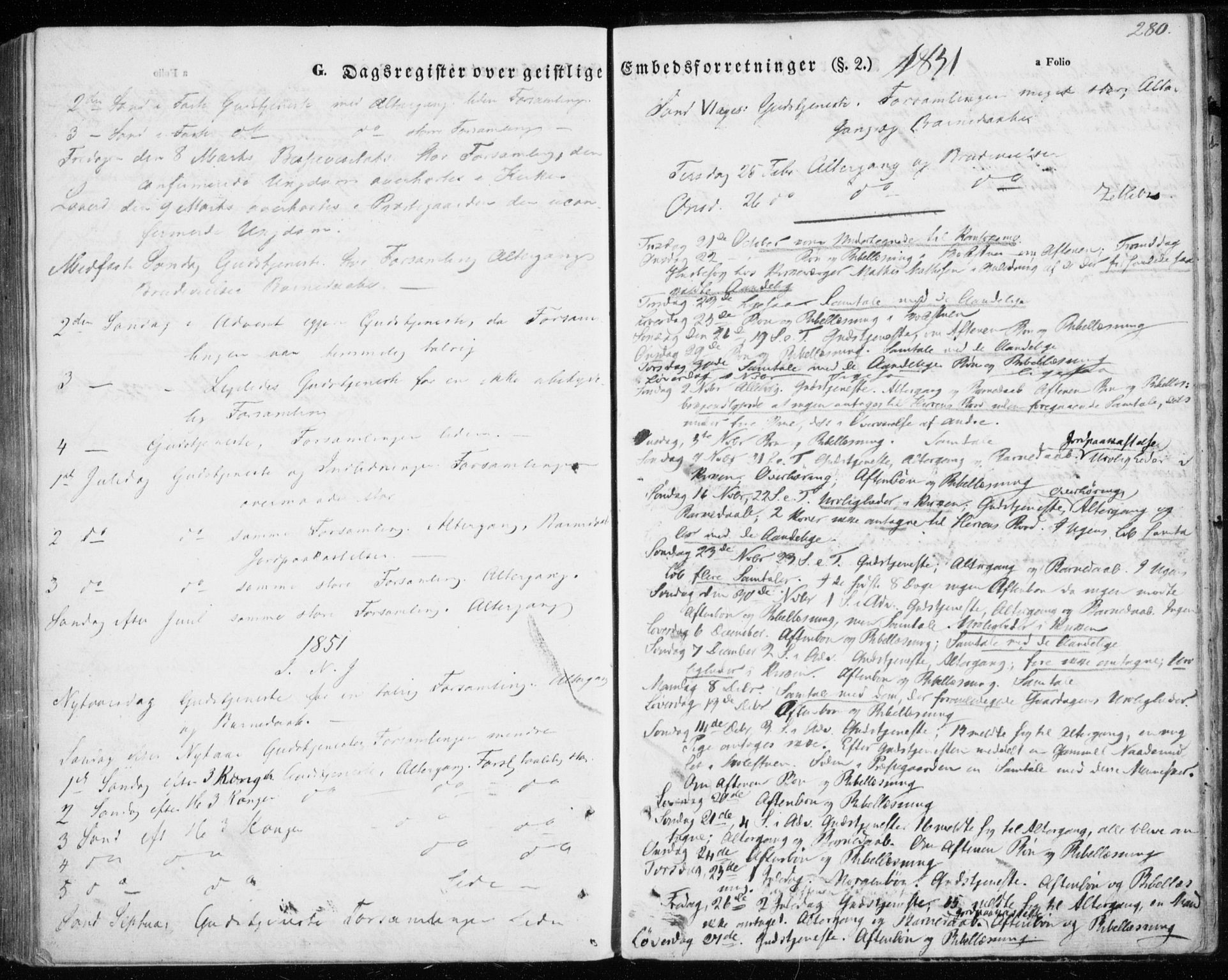 Kautokeino sokneprestembete, AV/SATØ-S-1340/H/Ha/L0002.kirke: Parish register (official) no. 2, 1843-1861, p. 280