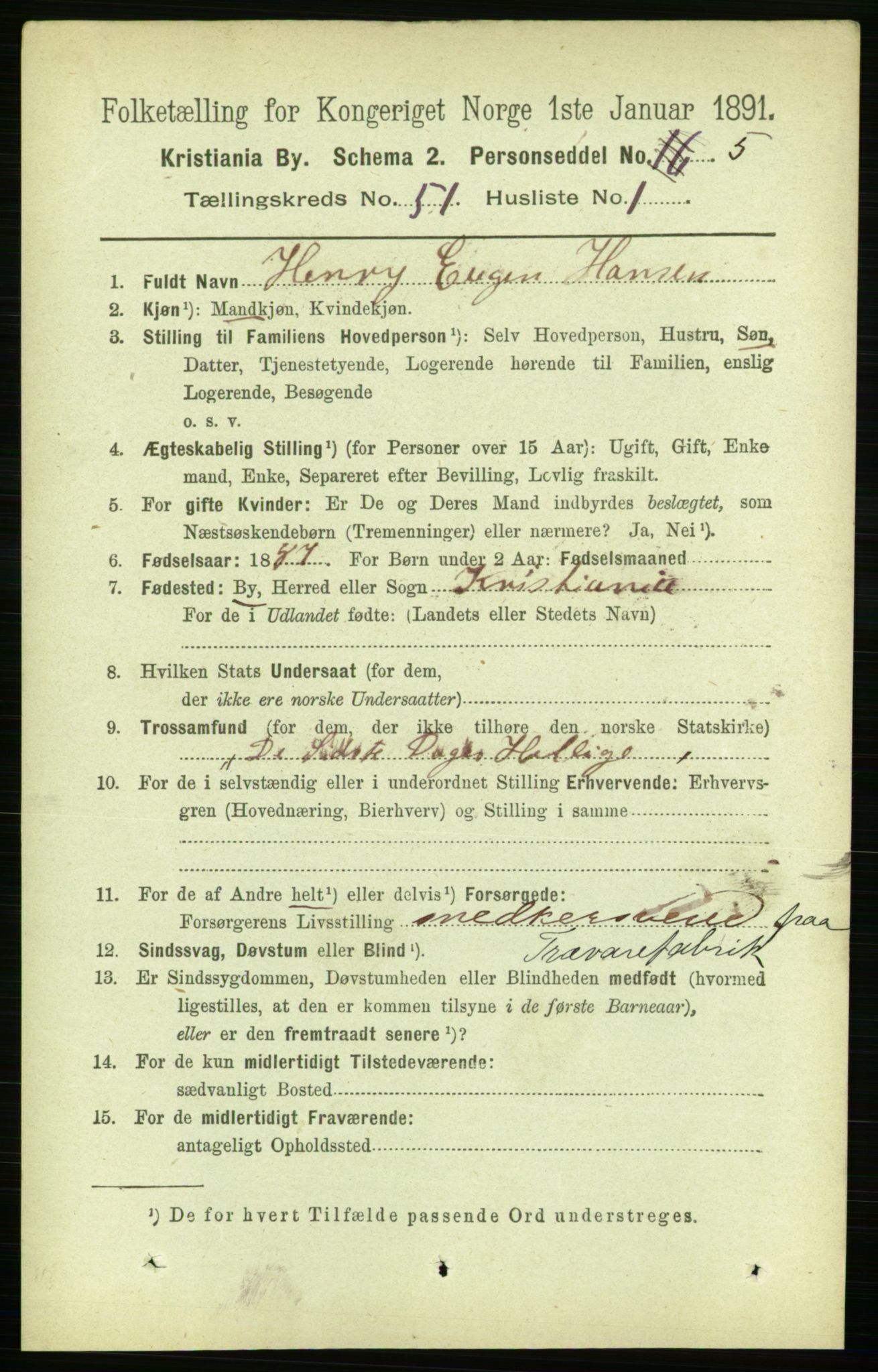 RA, 1891 census for 0301 Kristiania, 1891, p. 29180