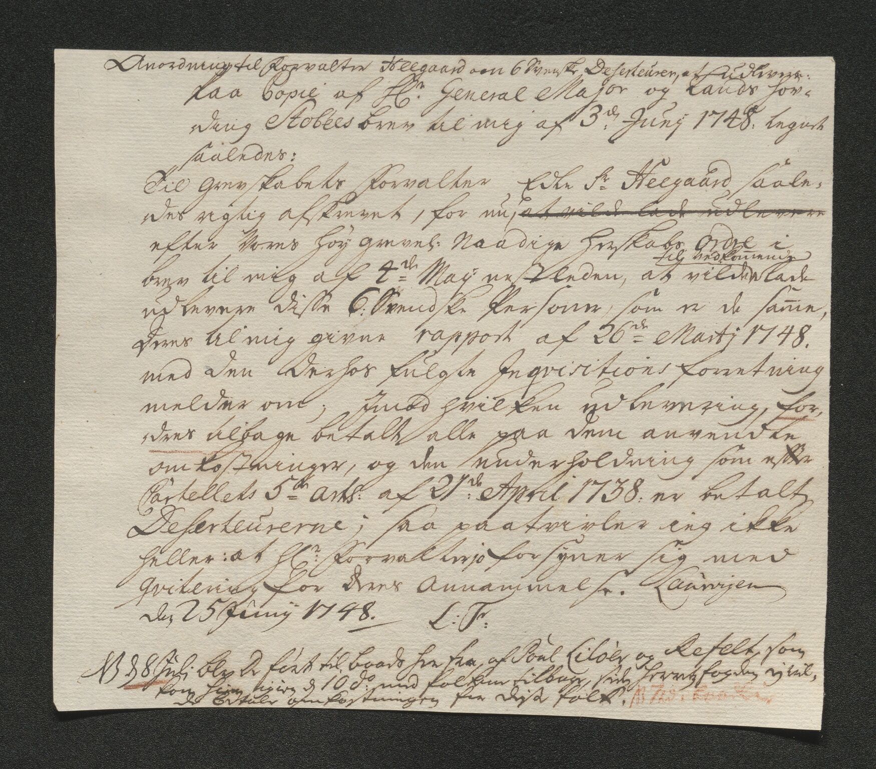 Larvik grevskap, AV/SAKO-A-1056/F/Ff/Ffb/L0018/0001: Brev / Spesielle saker, 1716-1748, p. 236