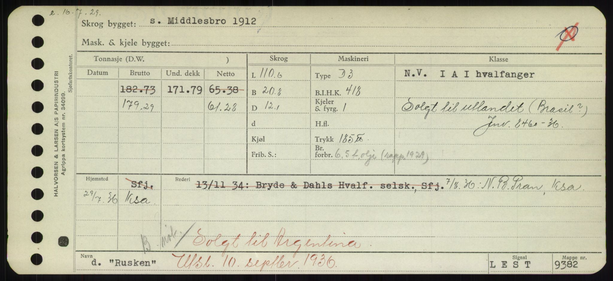 Sjøfartsdirektoratet med forløpere, Skipsmålingen, RA/S-1627/H/Hd/L0031: Fartøy, Rju-Sam, p. 335