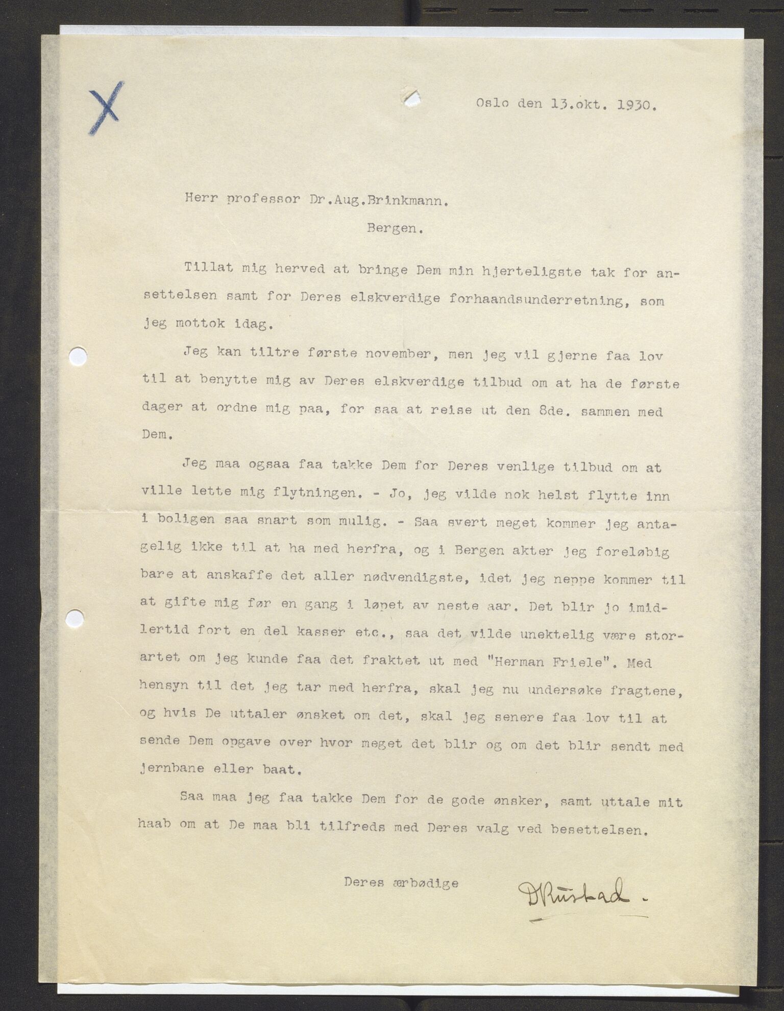 Bergens Museum, AV/SAB-A-17301/13/D/L0002: Korrespondanse , 1928-1940, p. 225