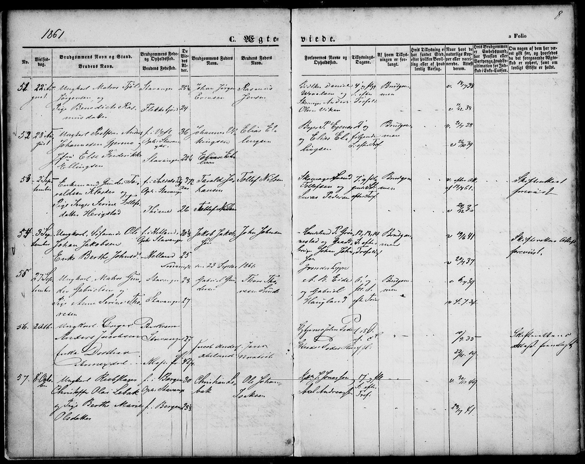 St. Petri sokneprestkontor, AV/SAST-A-101813/001/30/30BA/L0002: Parish register (official) no. A 2, 1861-1869, p. 9