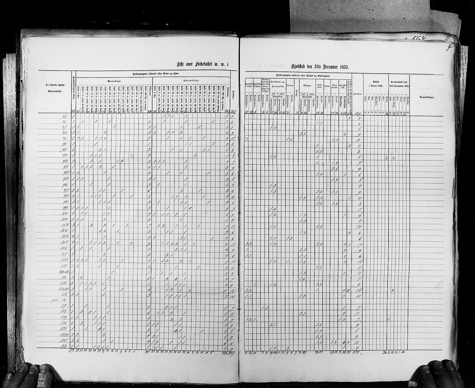 RA, Census 1855, vol. 8: Risør-Vadsø, 1855, p. 4