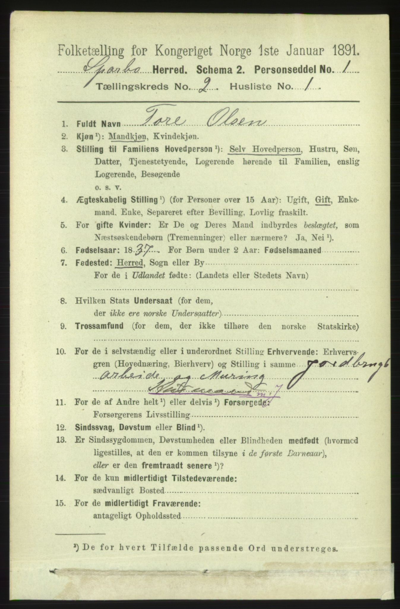 RA, 1891 census for 1731 Sparbu, 1891, p. 672