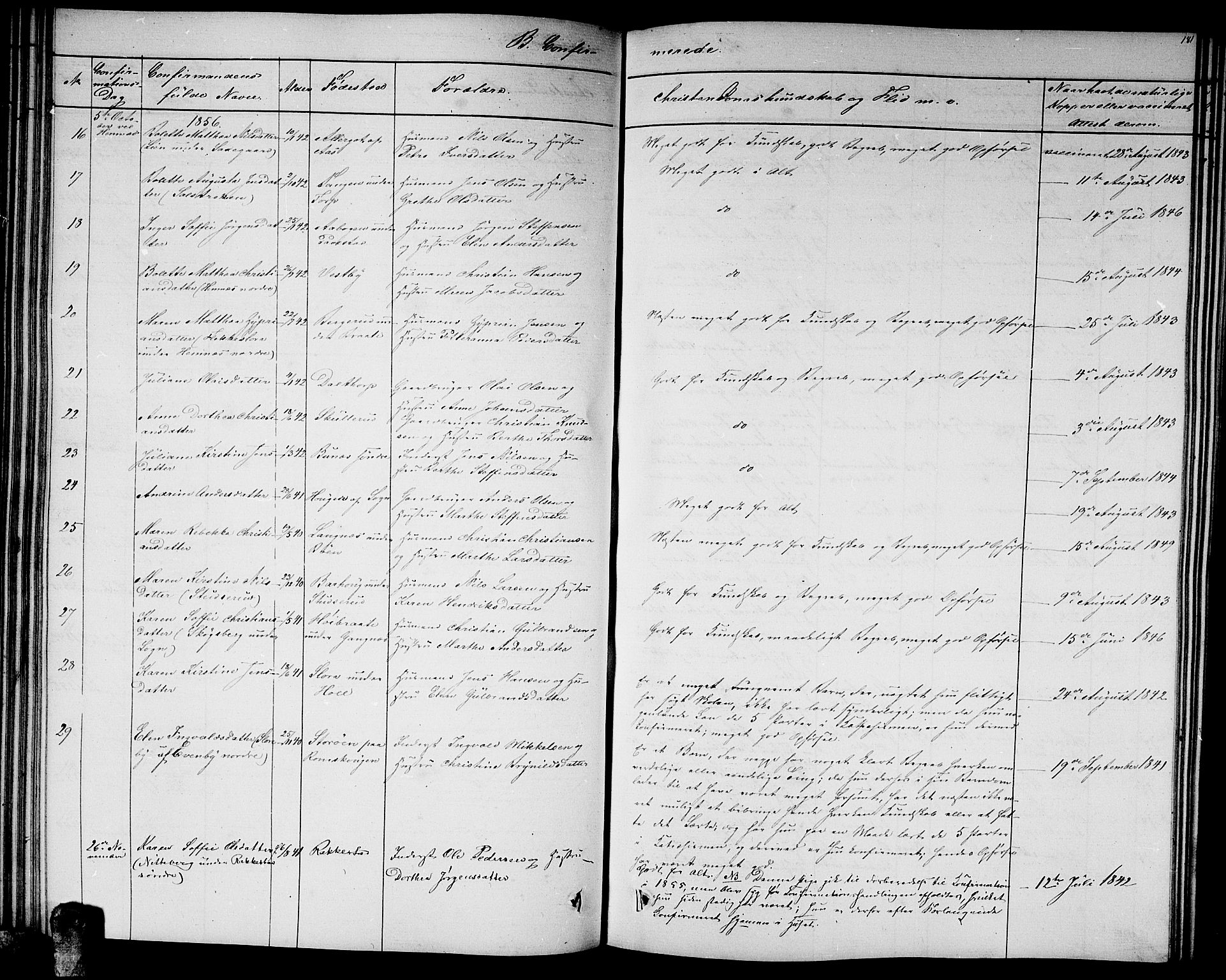 Høland prestekontor Kirkebøker, SAO/A-10346a/G/Ga/L0004: Parish register (copy) no. I 4, 1854-1862, p. 181