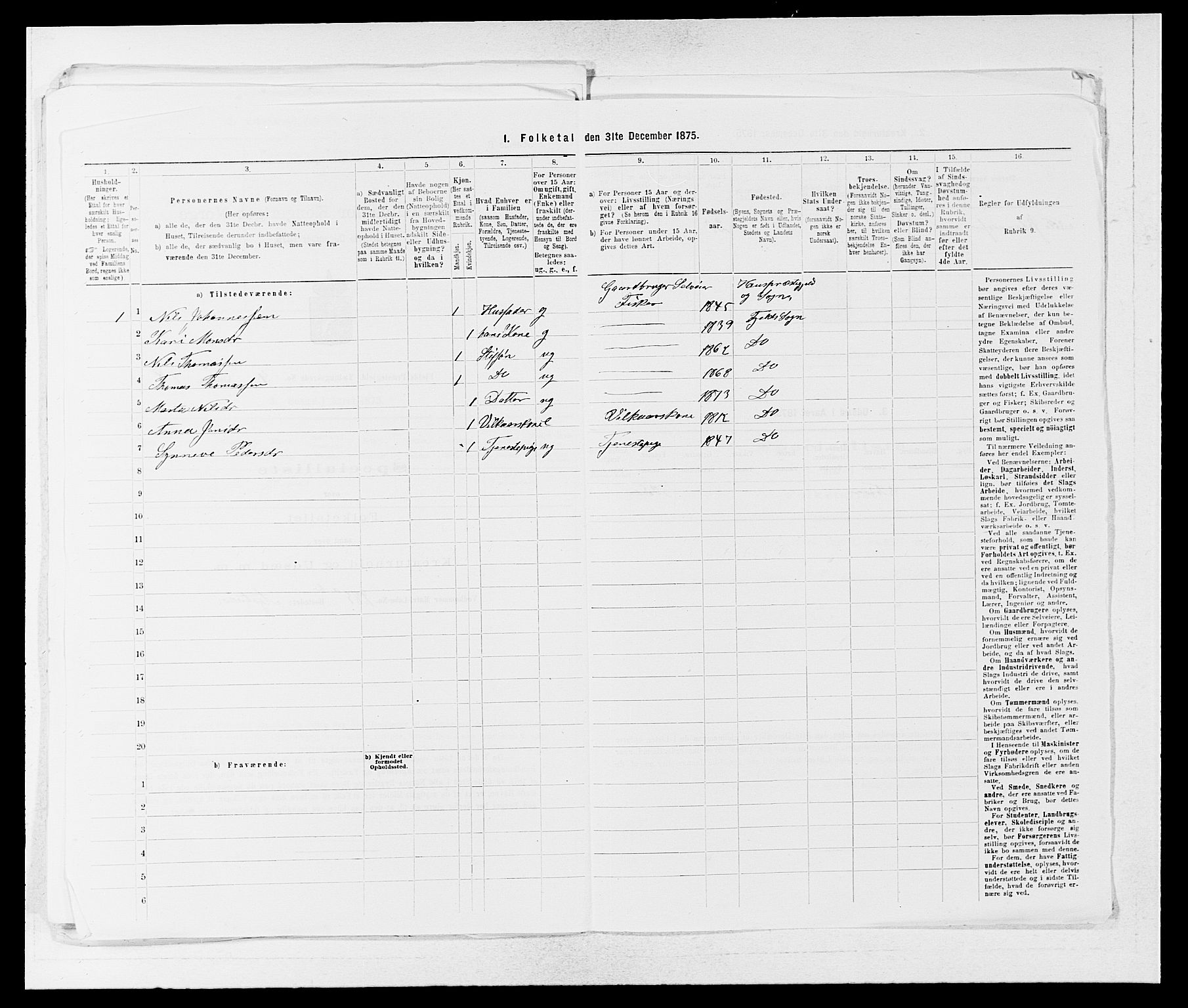 SAB, 1875 census for 1246P Fjell, 1875, p. 601