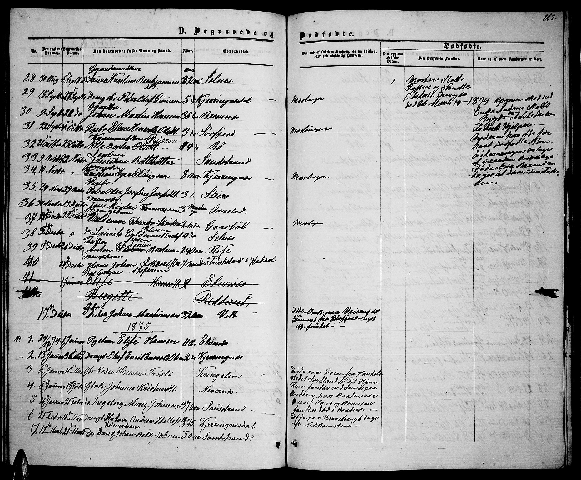 Ministerialprotokoller, klokkerbøker og fødselsregistre - Nordland, SAT/A-1459/895/L1381: Parish register (copy) no. 895C03, 1864-1885, p. 262