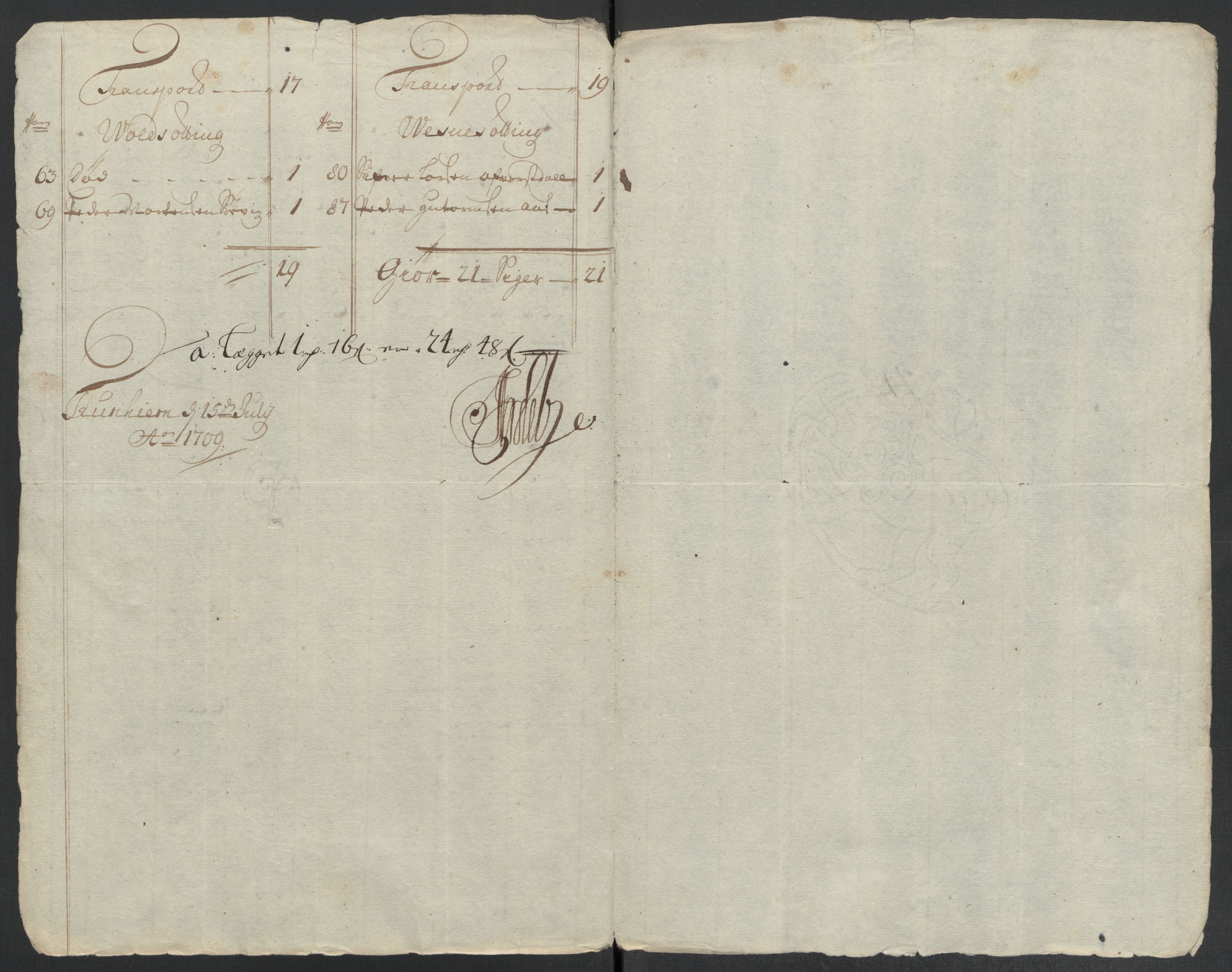 Rentekammeret inntil 1814, Reviderte regnskaper, Fogderegnskap, AV/RA-EA-4092/R55/L3659: Fogderegnskap Romsdal, 1709-1710, p. 155