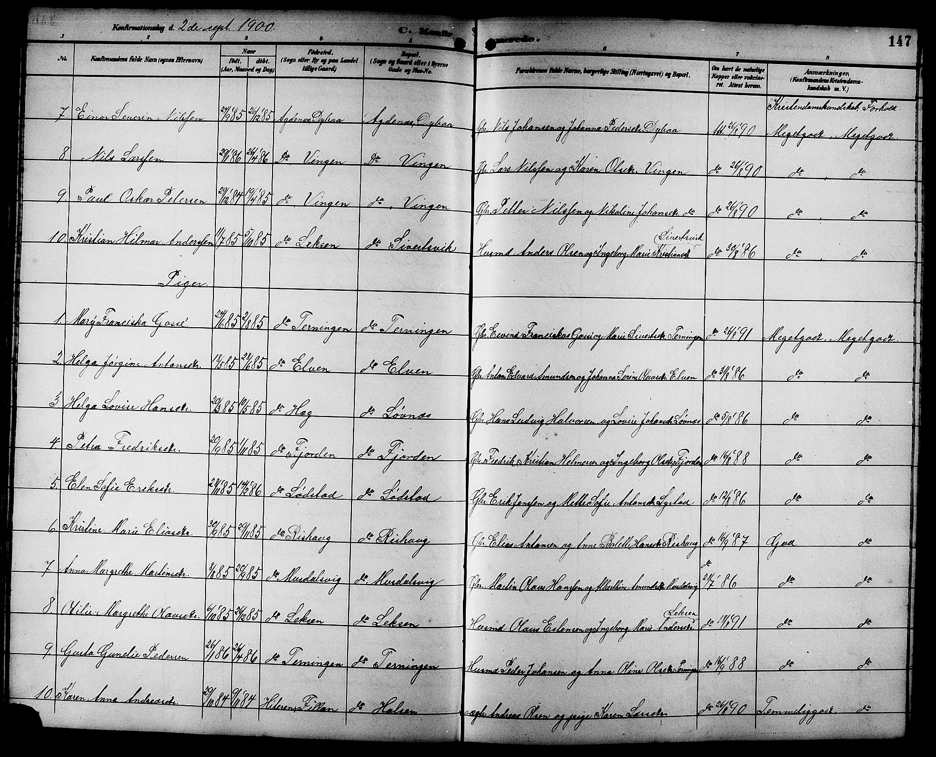 Ministerialprotokoller, klokkerbøker og fødselsregistre - Sør-Trøndelag, SAT/A-1456/662/L0757: Parish register (copy) no. 662C02, 1892-1918, p. 147