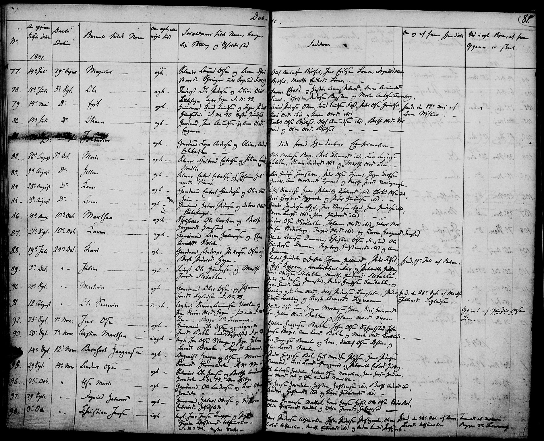 Elverum prestekontor, AV/SAH-PREST-044/H/Ha/Haa/L0008: Parish register (official) no. 8, 1830-1842, p. 81