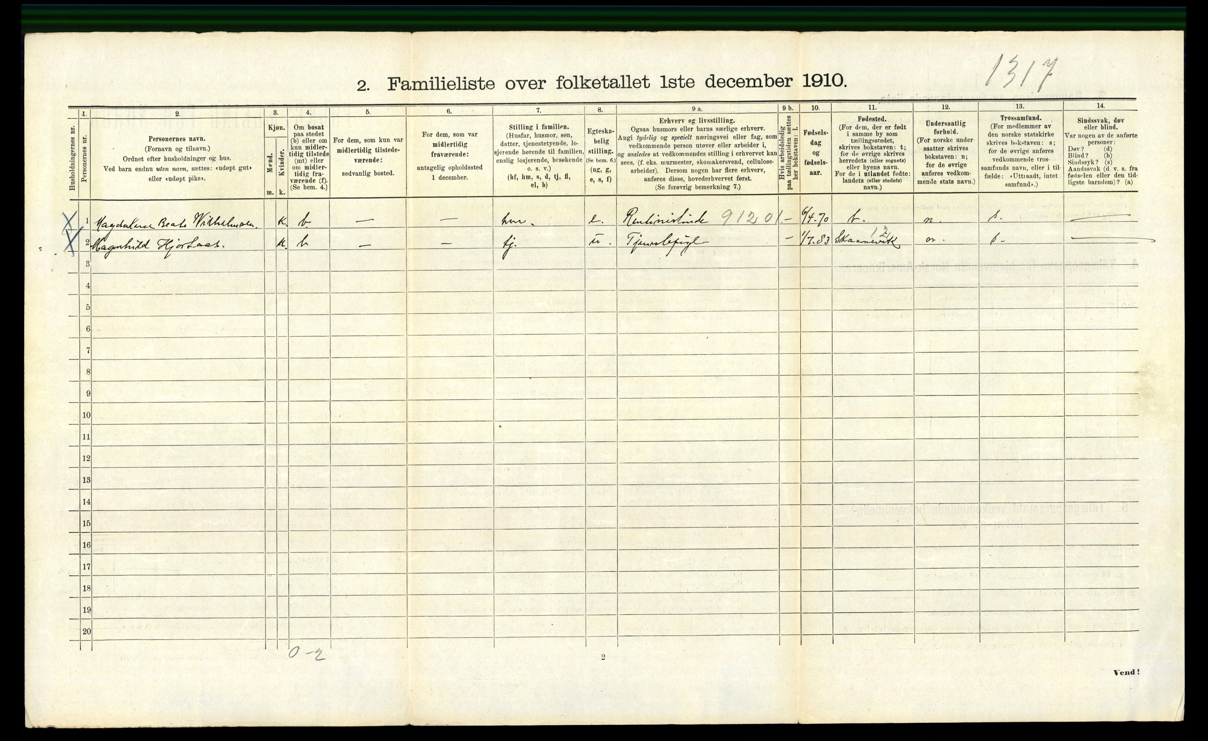 RA, 1910 census for Bergen, 1910, p. 41480