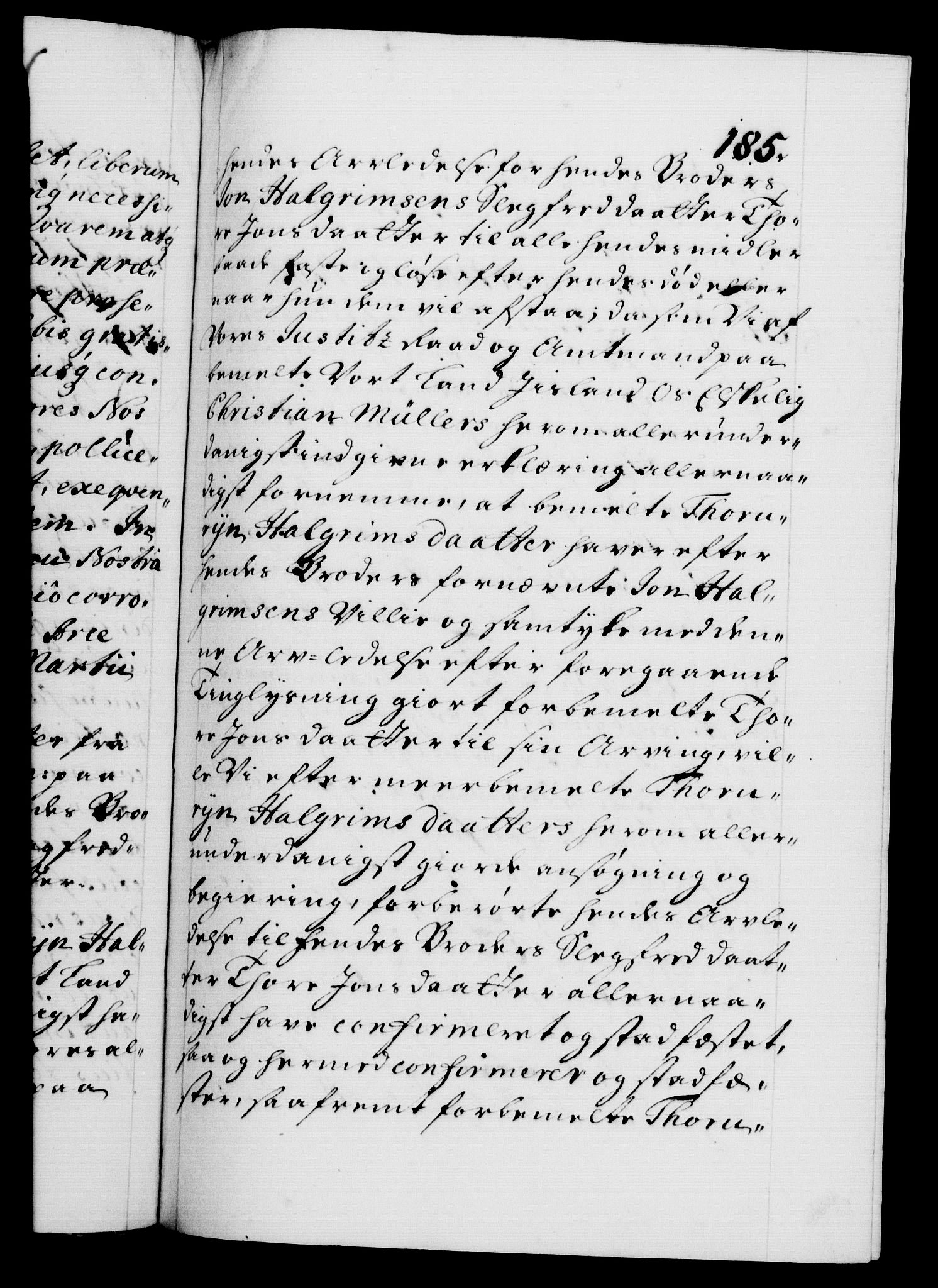 Danske Kanselli 1572-1799, AV/RA-EA-3023/F/Fc/Fca/Fcaa/L0019: Norske registre, 1704-1707, p. 185a