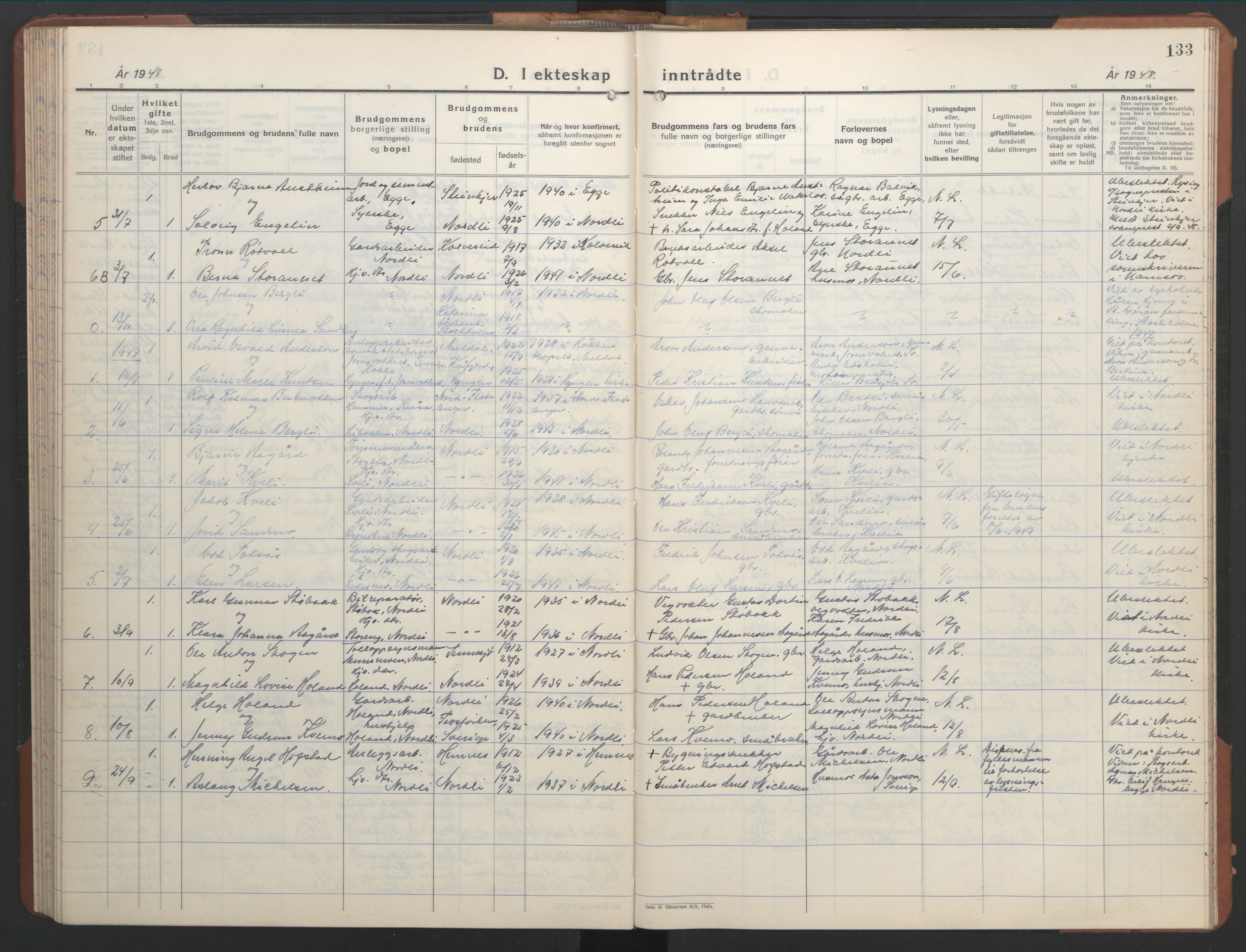 Ministerialprotokoller, klokkerbøker og fødselsregistre - Nord-Trøndelag, SAT/A-1458/755/L0500: Parish register (copy) no. 755C01, 1920-1962, p. 133