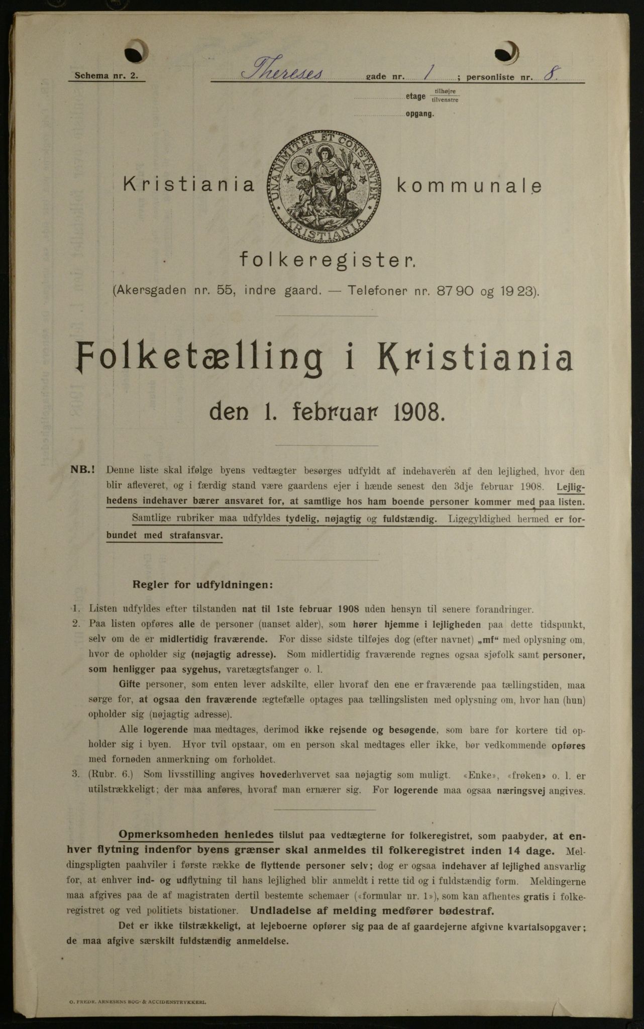 OBA, Municipal Census 1908 for Kristiania, 1908, p. 96840