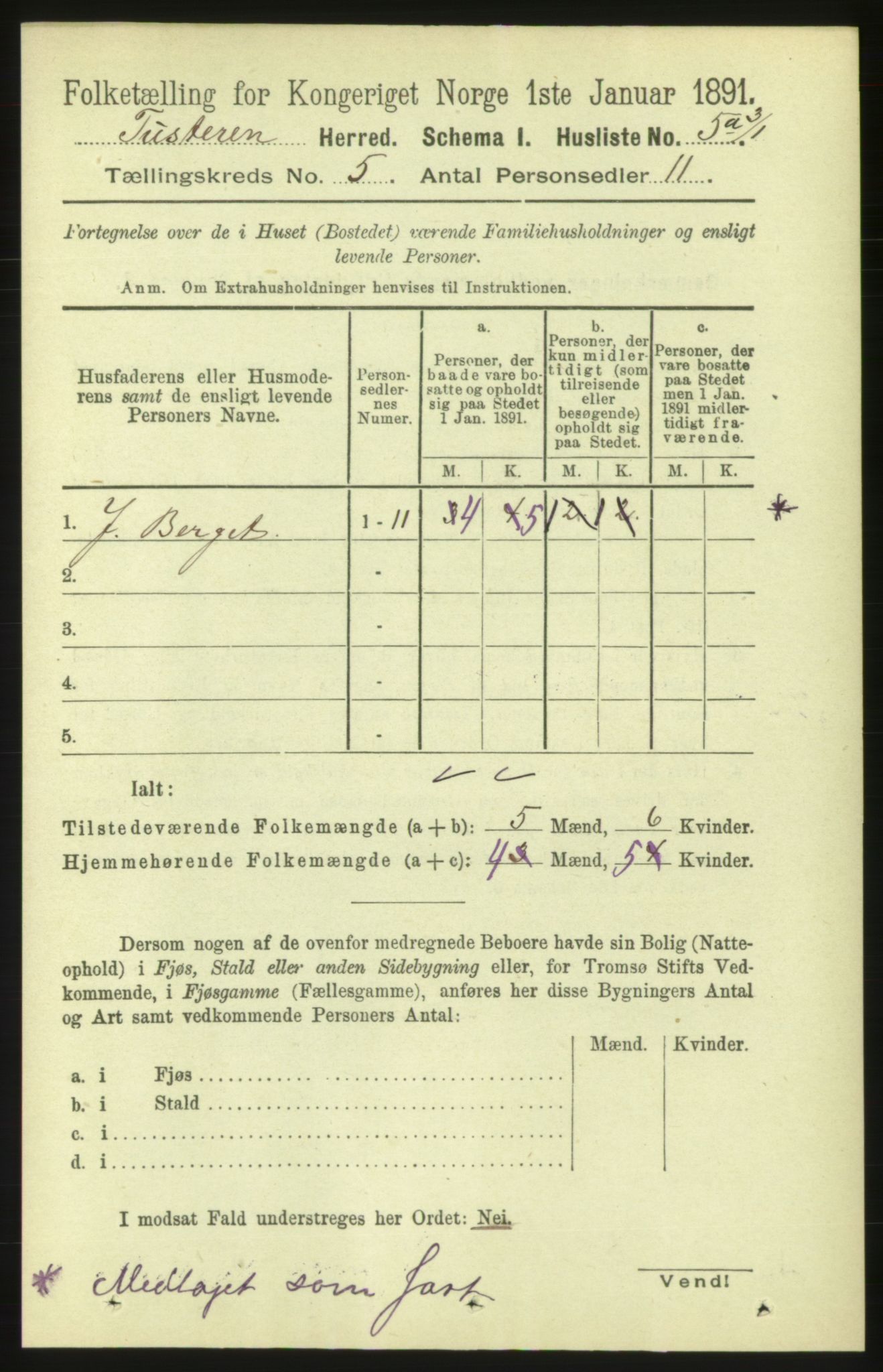 RA, 1891 census for 1572 Tustna, 1891, p. 1689