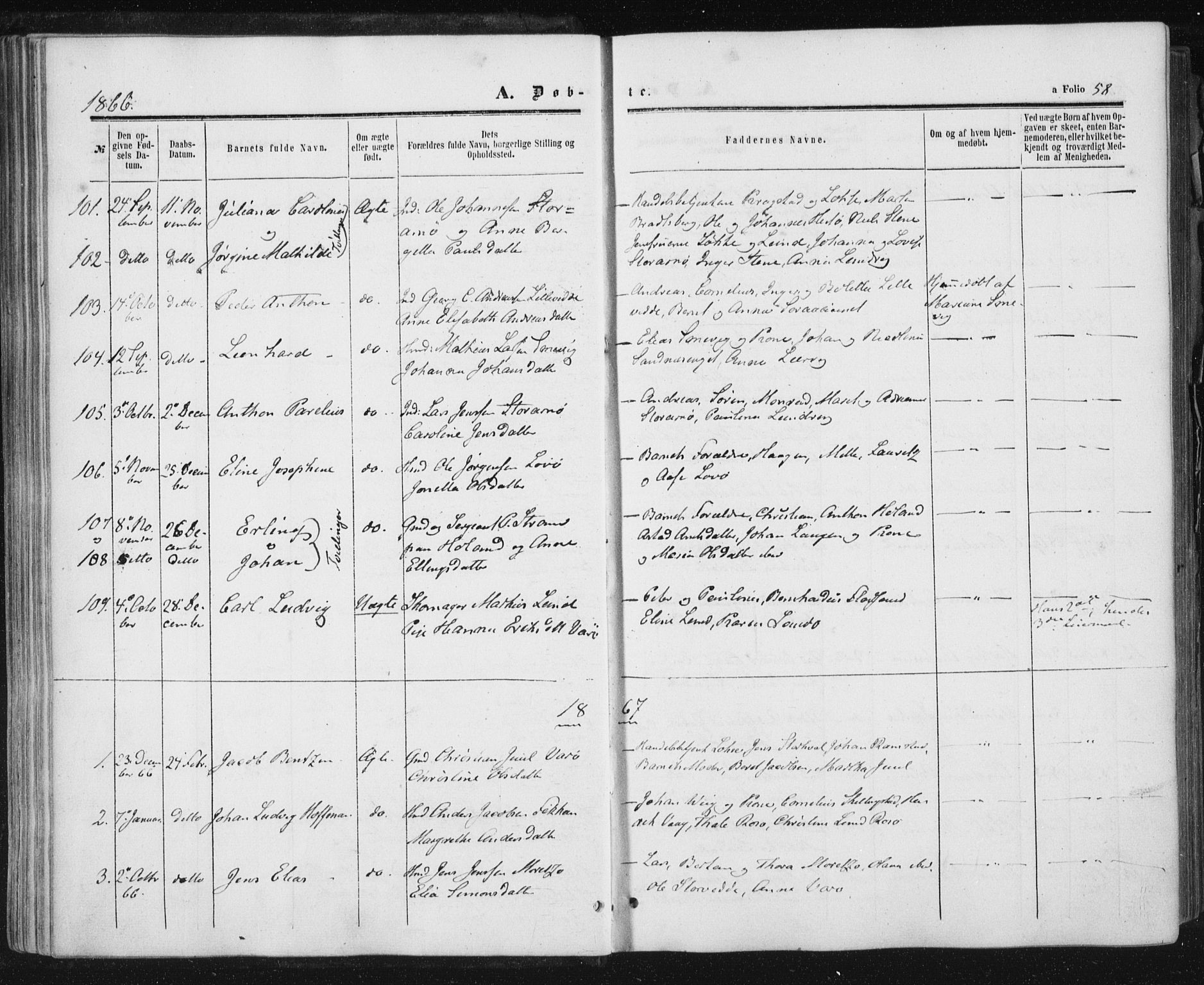 Ministerialprotokoller, klokkerbøker og fødselsregistre - Nord-Trøndelag, SAT/A-1458/784/L0670: Parish register (official) no. 784A05, 1860-1876, p. 58