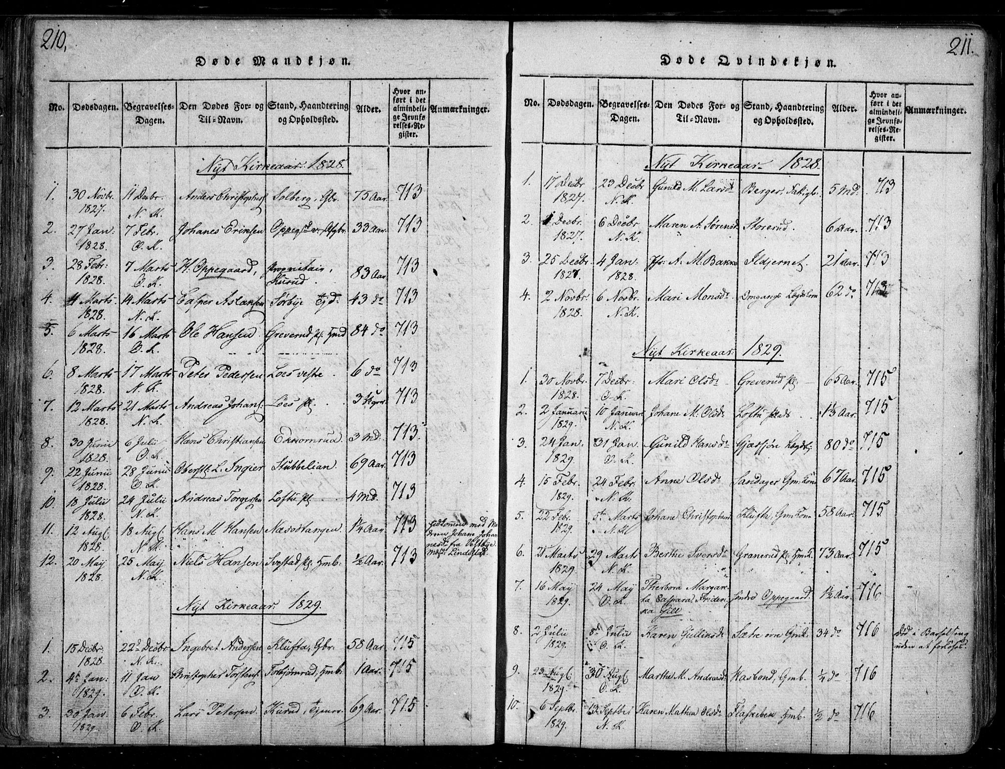 Nesodden prestekontor Kirkebøker, AV/SAO-A-10013/F/Fa/L0006: Parish register (official) no. I 6, 1814-1847, p. 210-211