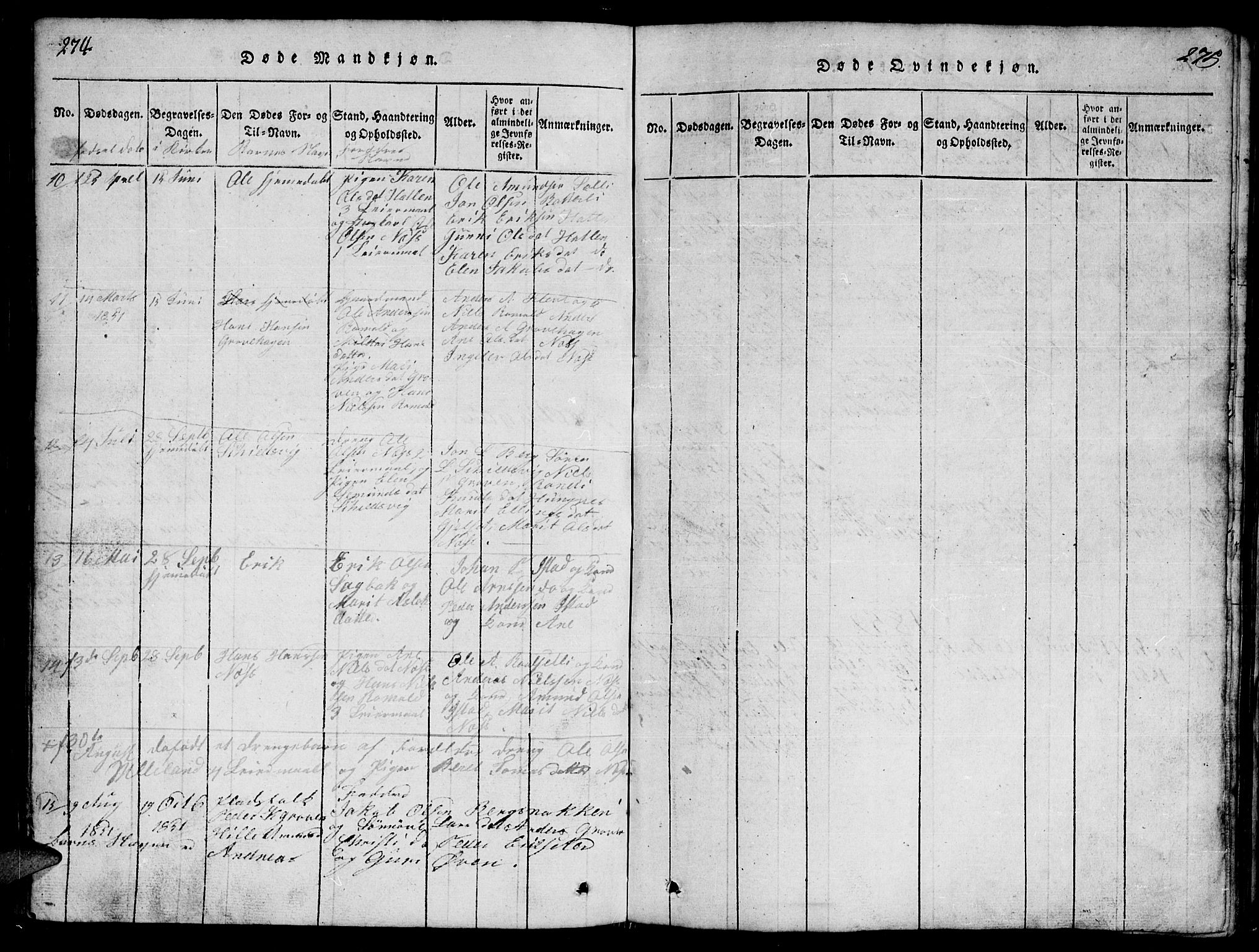 Ministerialprotokoller, klokkerbøker og fødselsregistre - Møre og Romsdal, AV/SAT-A-1454/557/L0683: Parish register (copy) no. 557C01, 1818-1862, p. 274-275