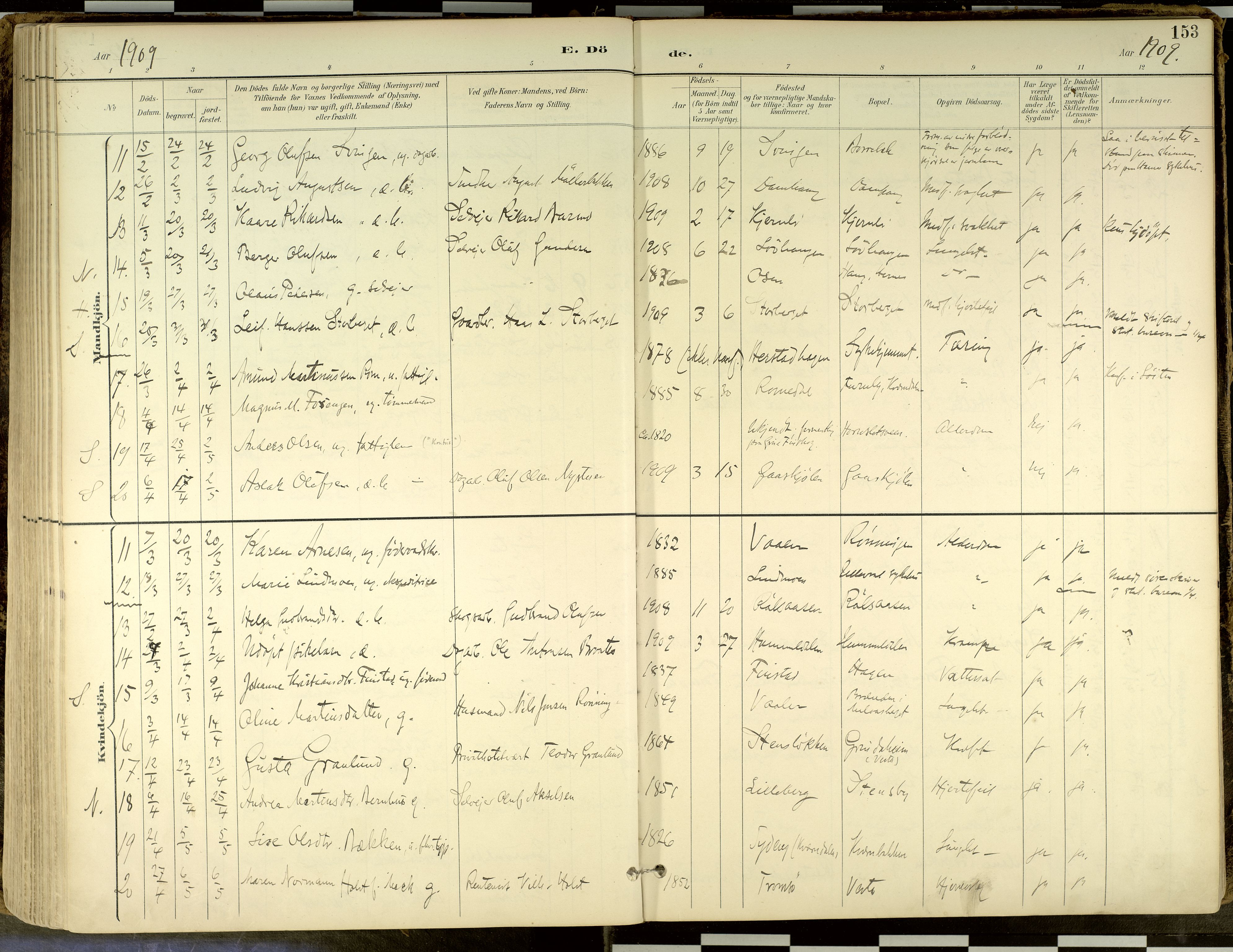 Elverum prestekontor, SAH/PREST-044/H/Ha/Haa/L0018: Parish register (official) no. 18, 1894-1914, p. 153