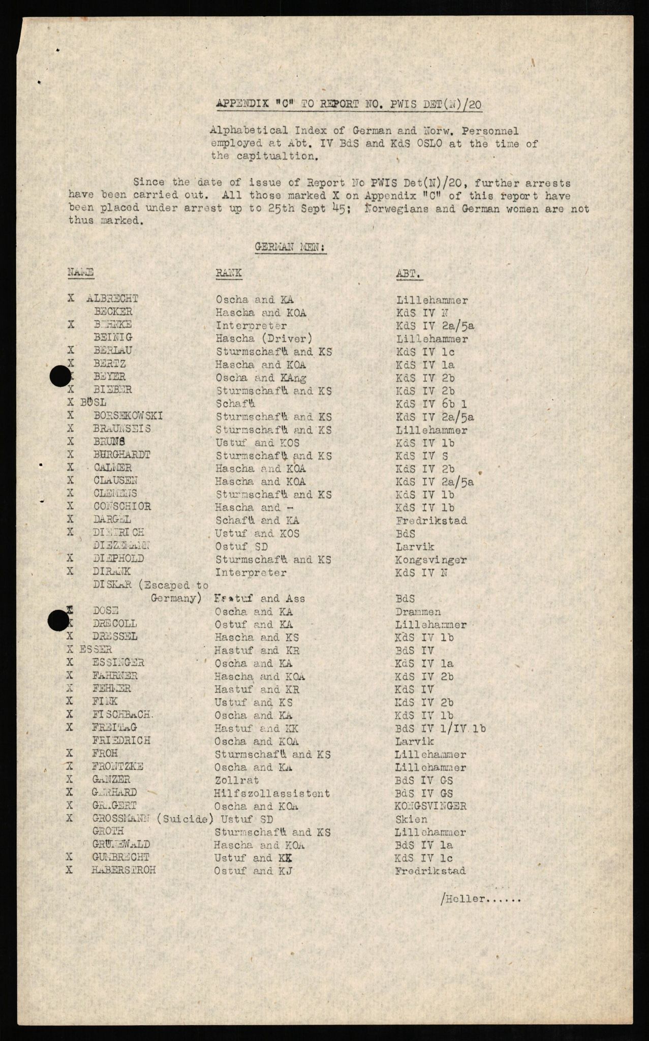 Forsvaret, Forsvarets overkommando II, AV/RA-RAFA-3915/D/Db/L0009: CI Questionaires. Tyske okkupasjonsstyrker i Norge. Tyskere., 1945-1946, p. 153