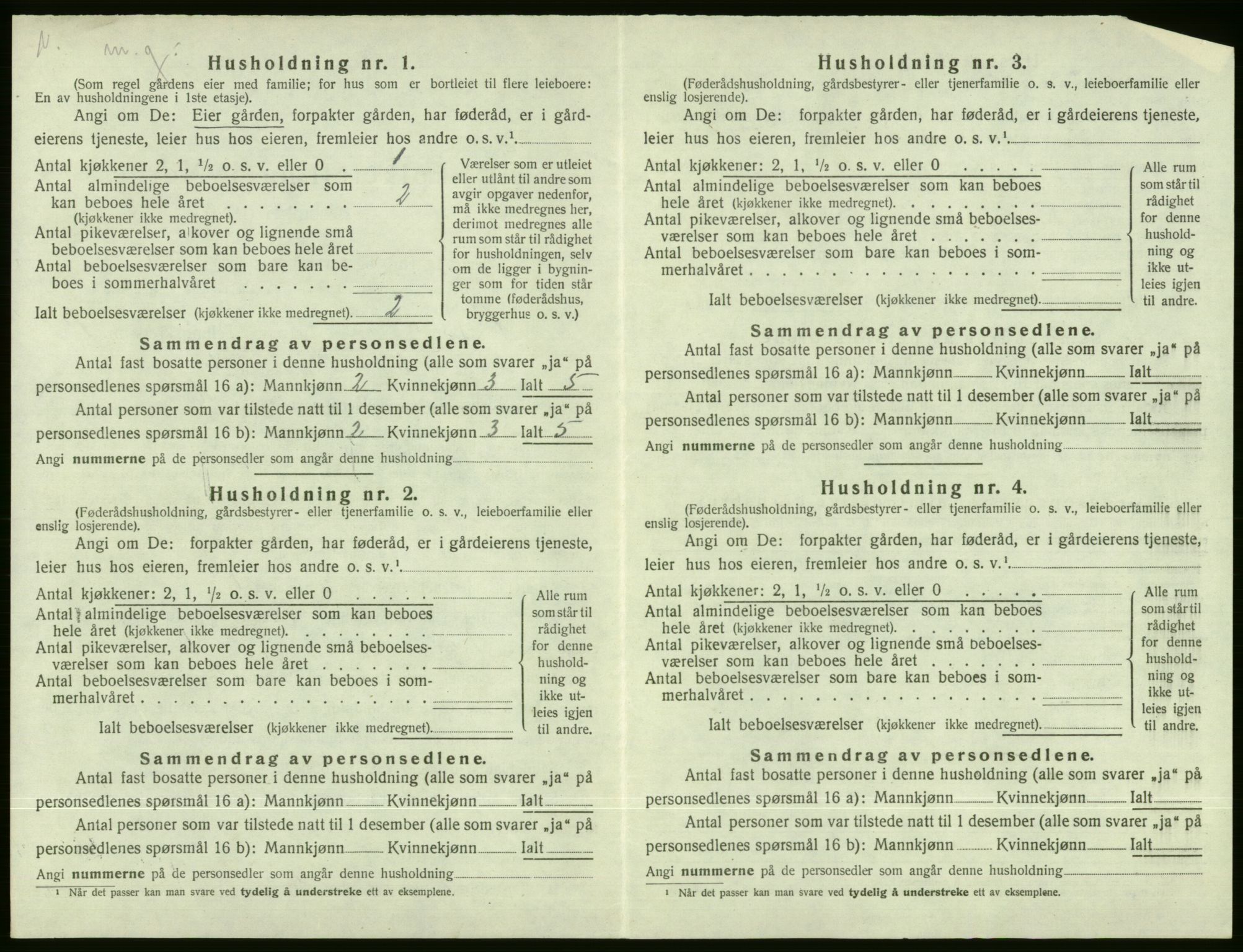 SAB, 1920 census for Voss, 1920, p. 1162