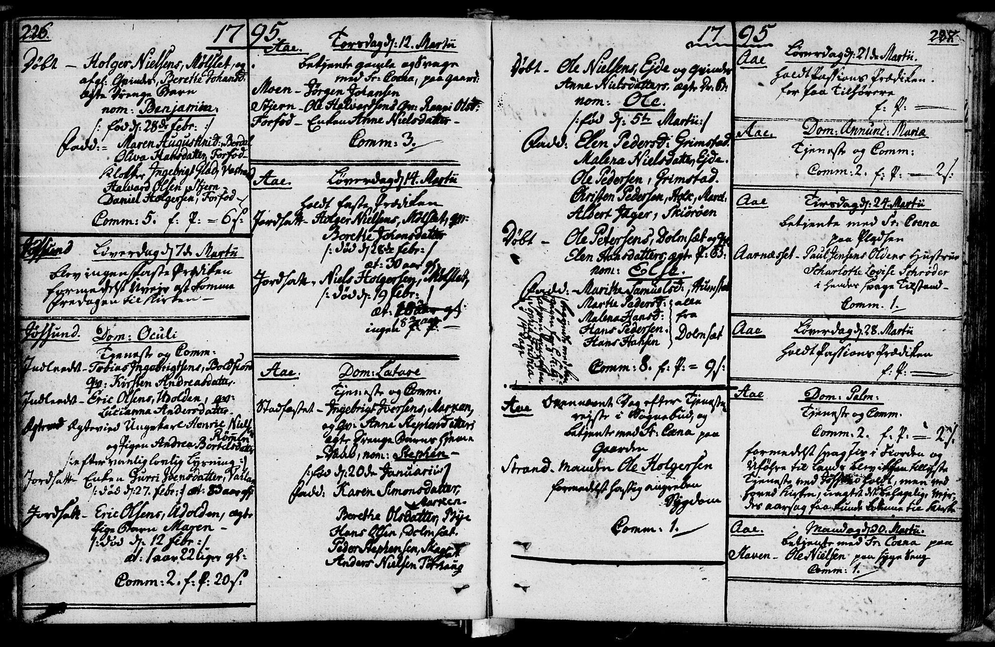 Ministerialprotokoller, klokkerbøker og fødselsregistre - Sør-Trøndelag, SAT/A-1456/655/L0673: Parish register (official) no. 655A02, 1780-1801, p. 226-227