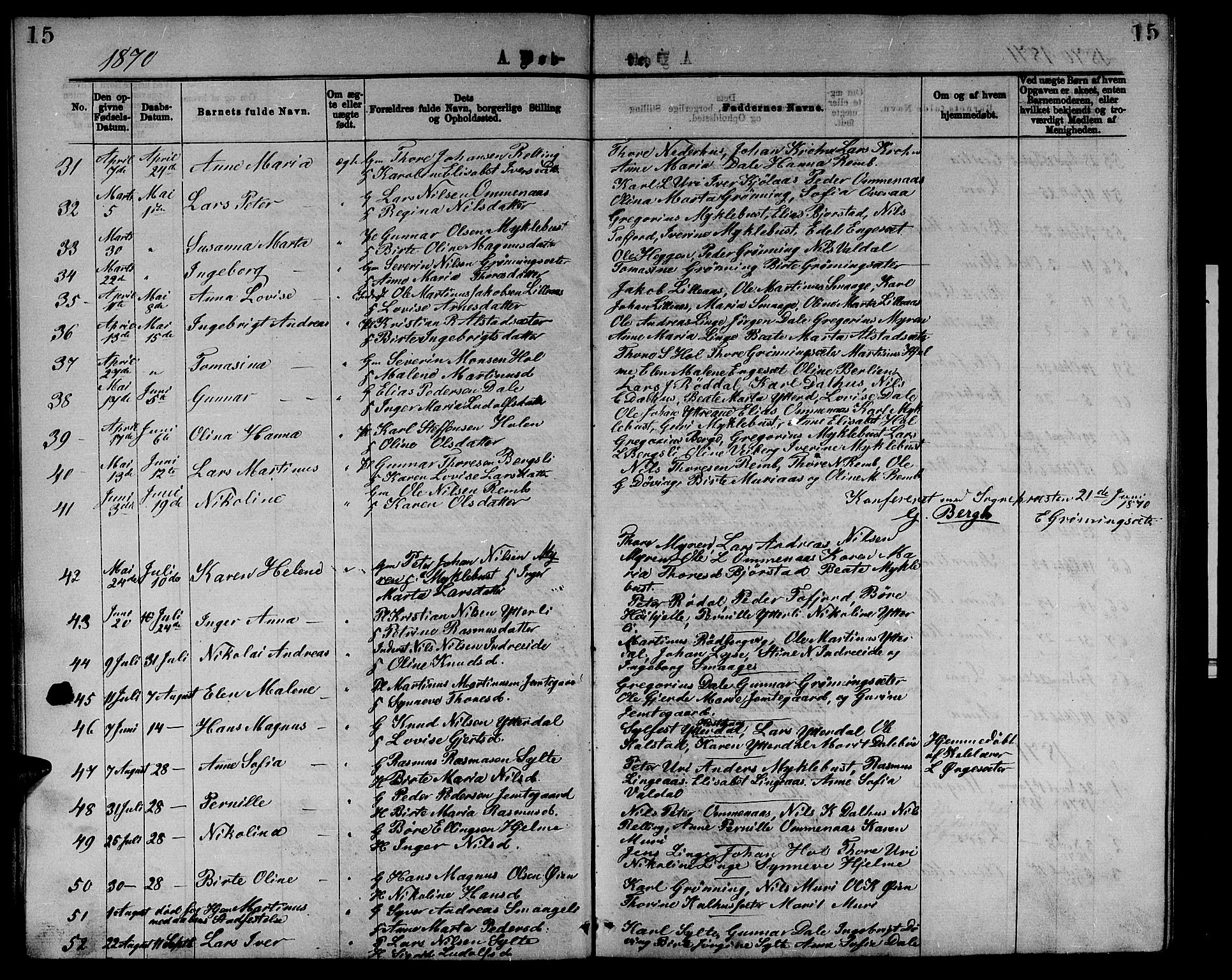 Ministerialprotokoller, klokkerbøker og fødselsregistre - Møre og Romsdal, SAT/A-1454/519/L0262: Parish register (copy) no. 519C03, 1866-1884, p. 15
