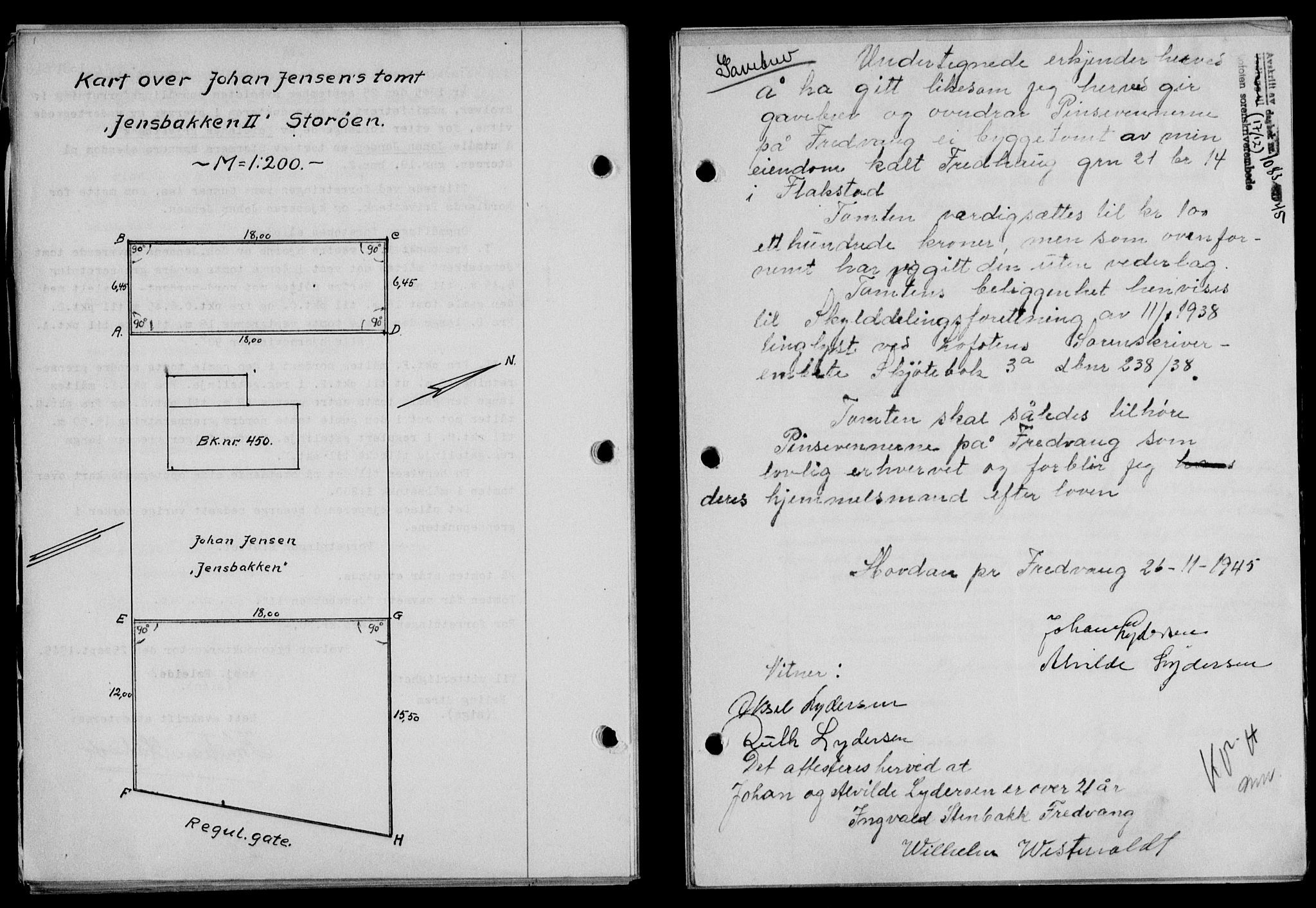 Lofoten sorenskriveri, SAT/A-0017/1/2/2C/L0013a: Mortgage book no. 13a, 1944-1946, Diary no: : 1081/1945