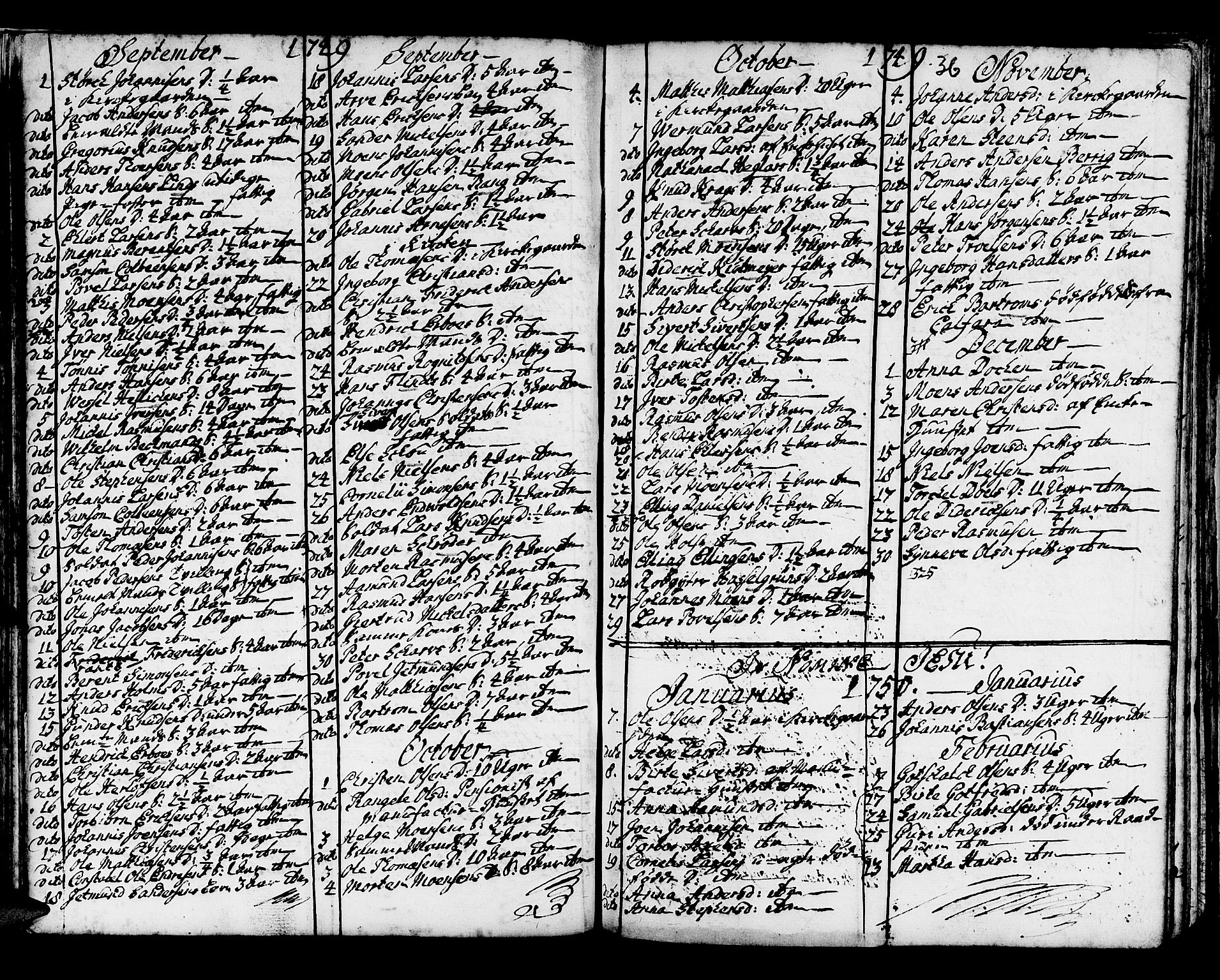 Domkirken sokneprestembete, AV/SAB-A-74801/H/Haa/L0008: Parish register (official) no. A 8, 1725-1775, p. 36